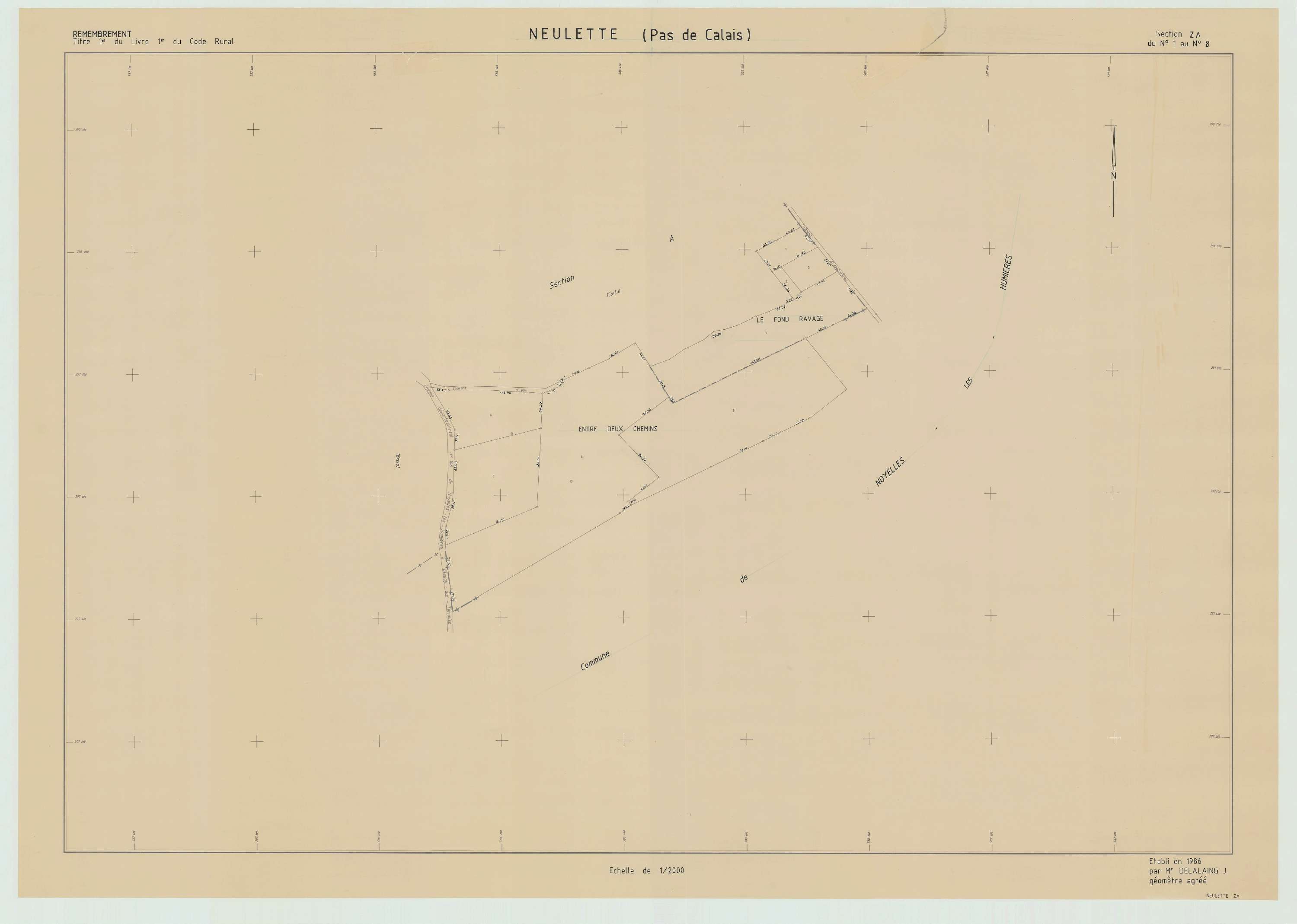 Neulette - Plan de remembrement : section ZA.