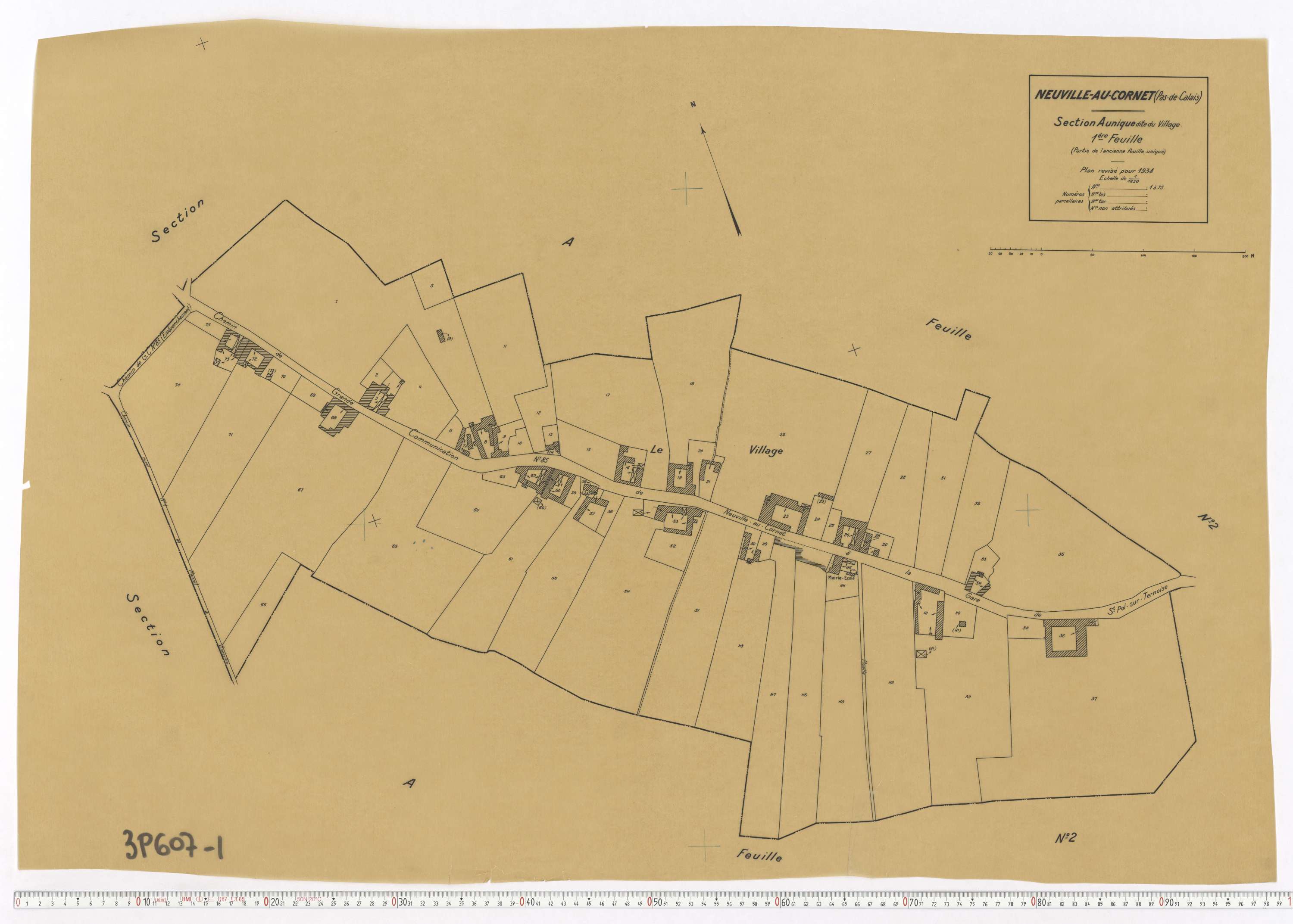 Neuville-au-Cornet - Section A, feuille 1.