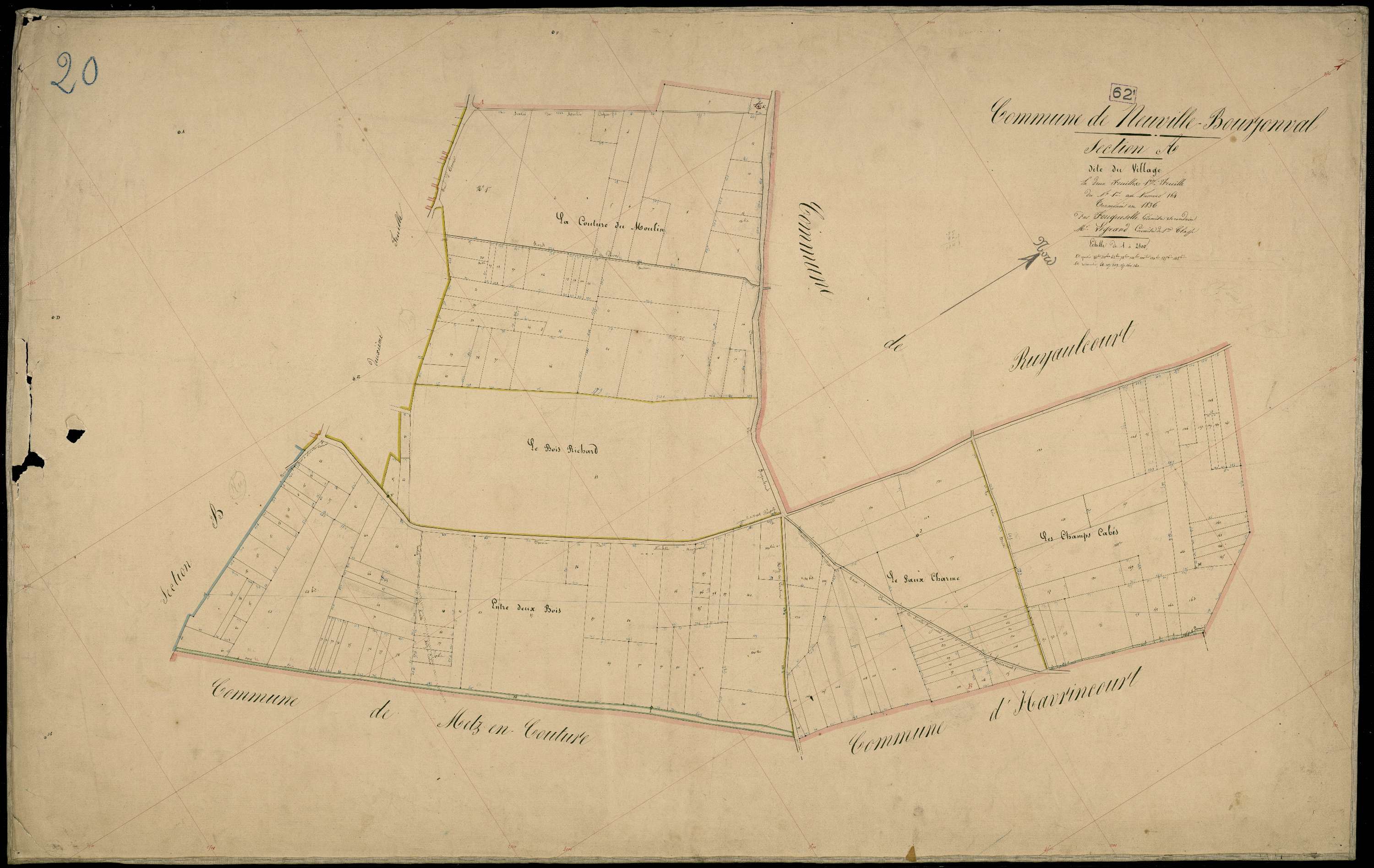 Neuville-Bourjonval - Section A, 1re feuille