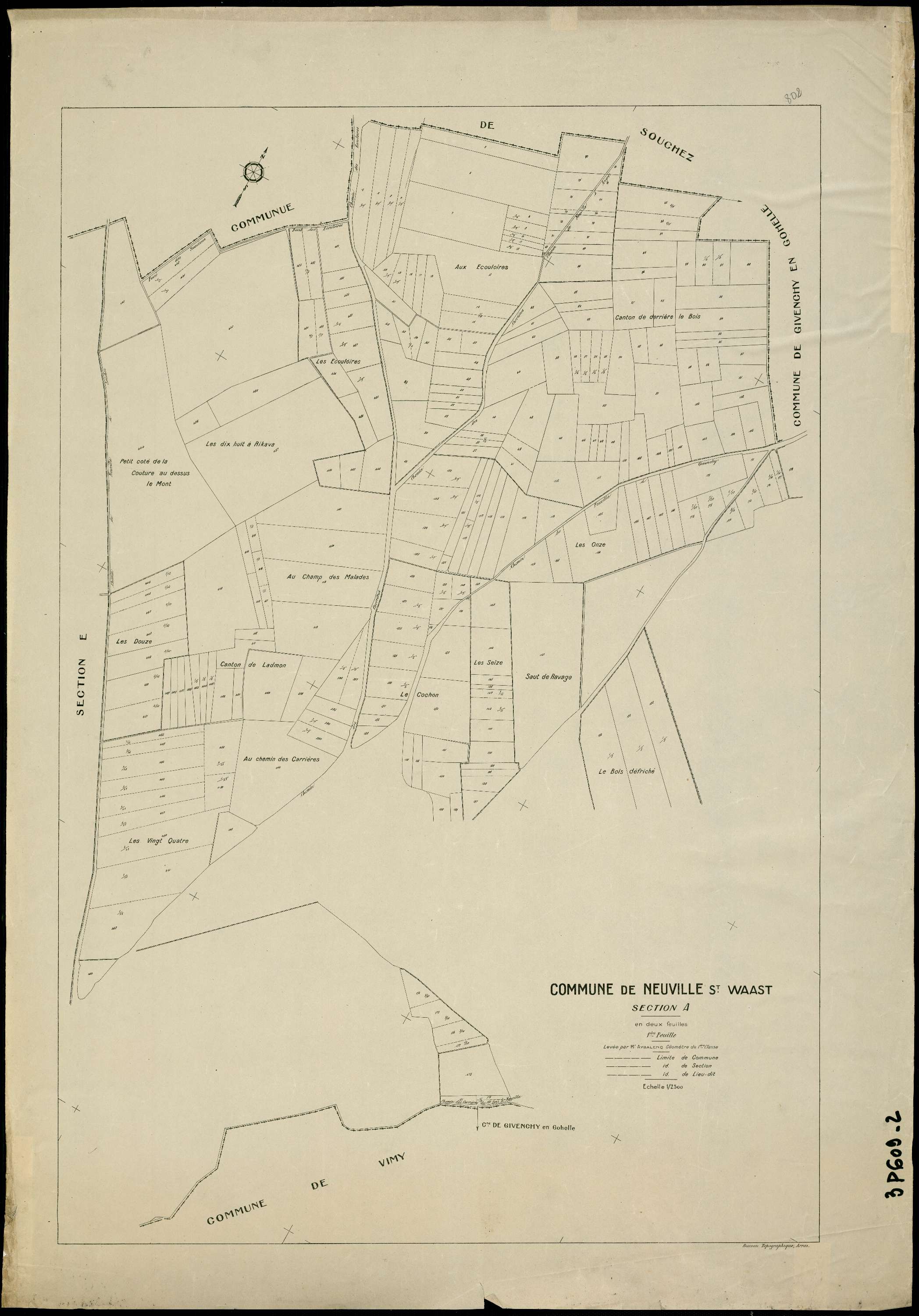 Neuville-Saint-Vaast - Section A, 1re feuille