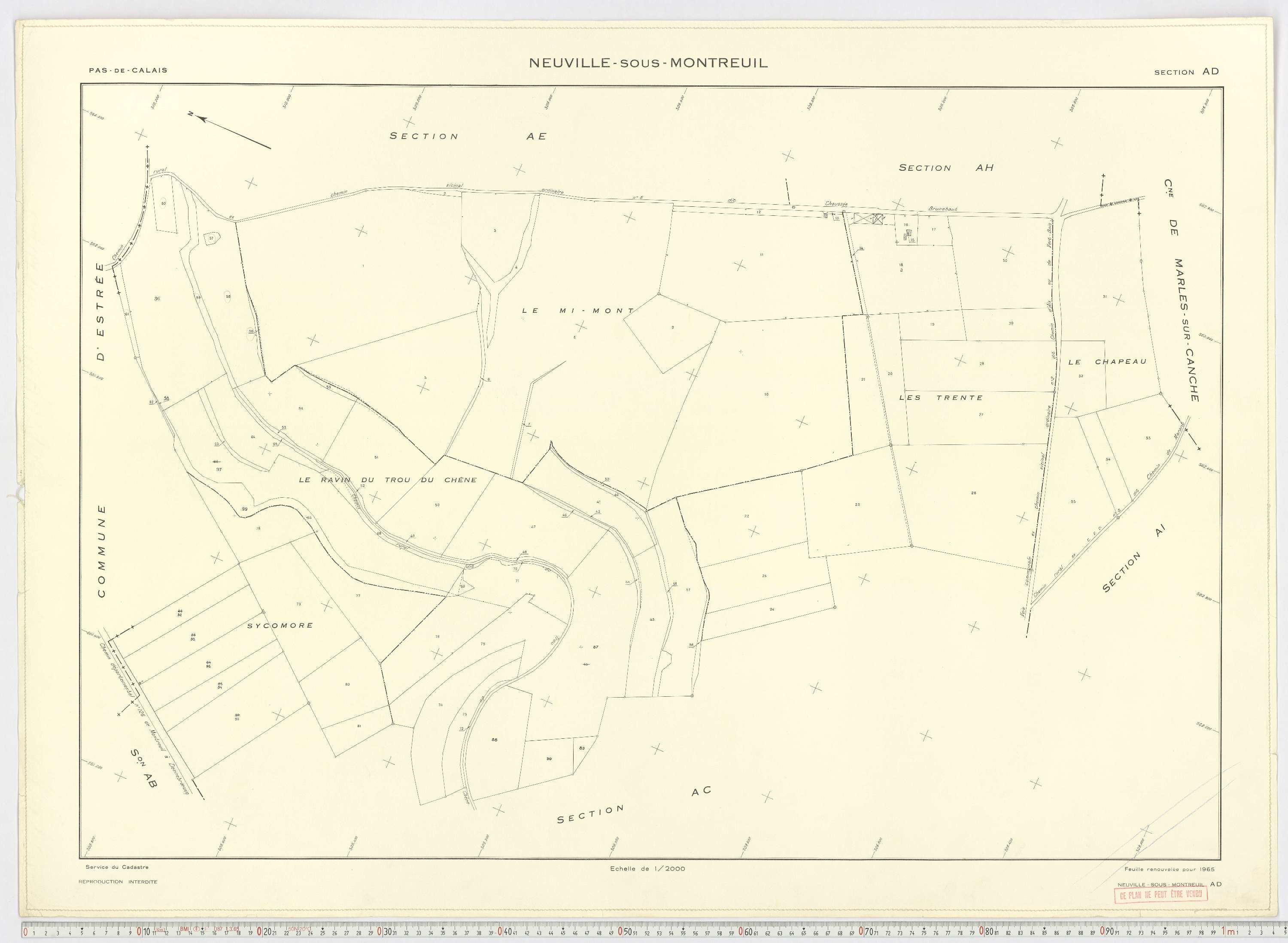 Neuville-sous-Montreuil - Section AD.