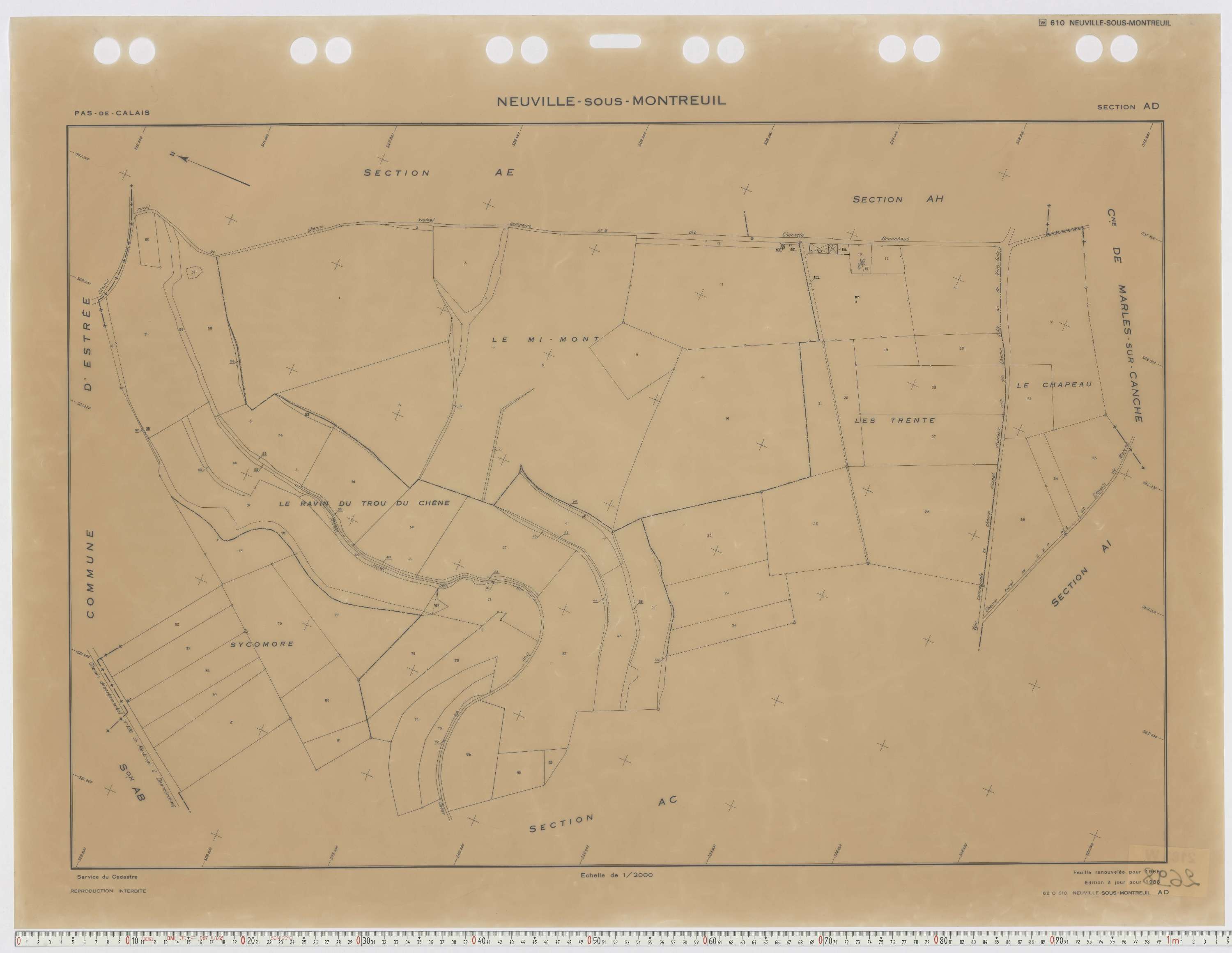 Neuville-sous-Montreuil - Section AD.