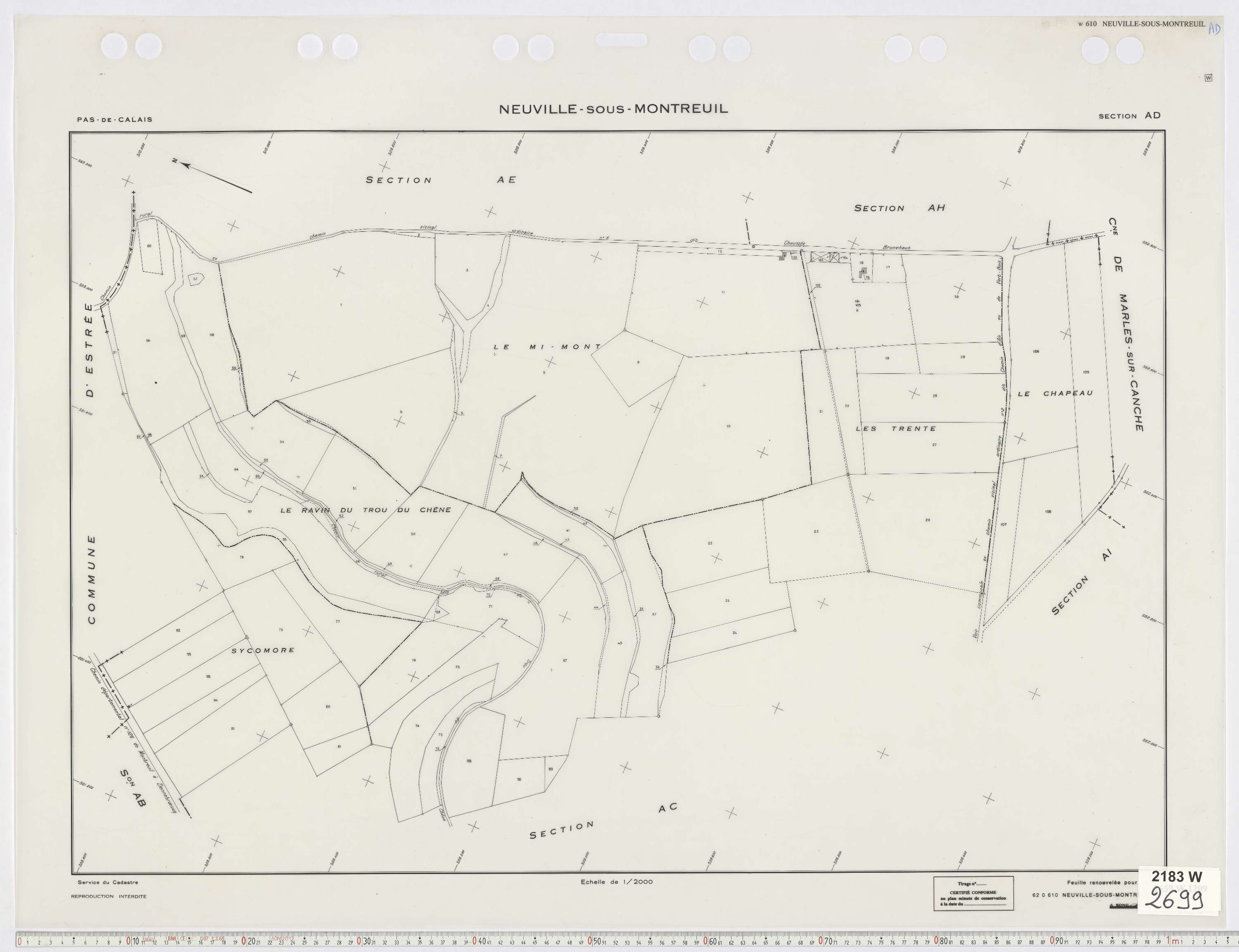 Neuville-sous-Montreuil - Section AD.