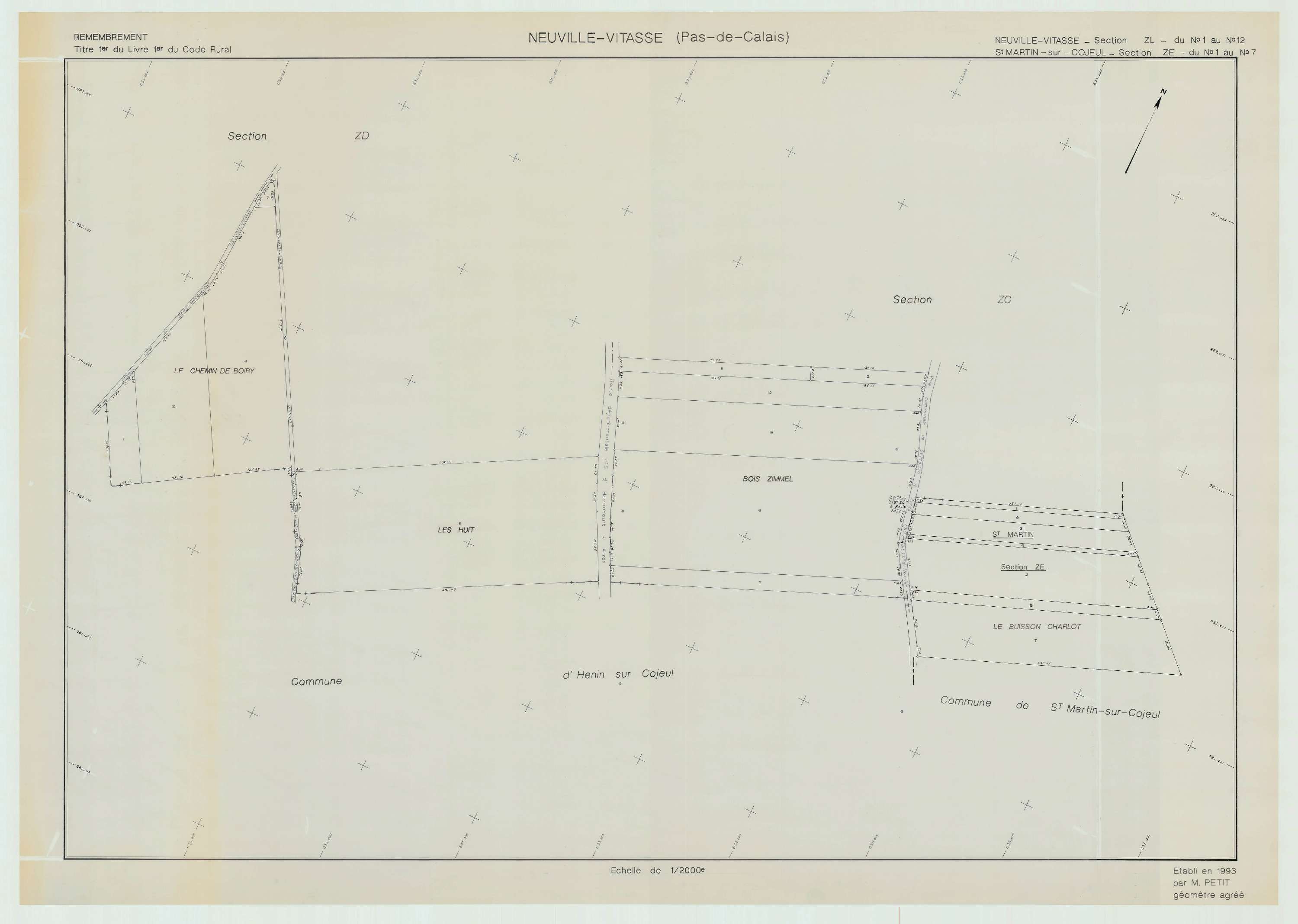Neuville-Vitasse - Plan de remembrement : section ZL.
