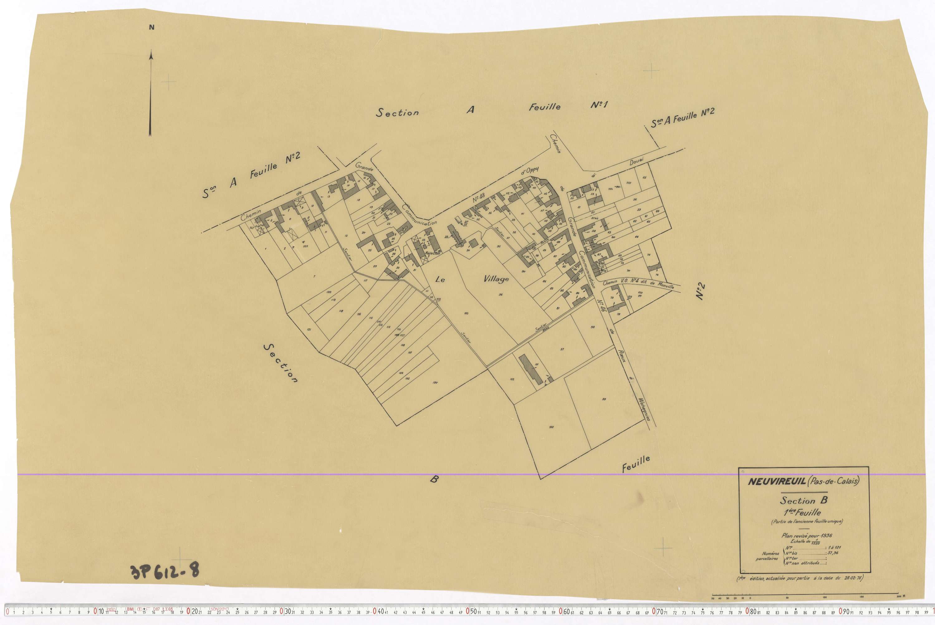 Neuvireuil - Section B, feuille 1.