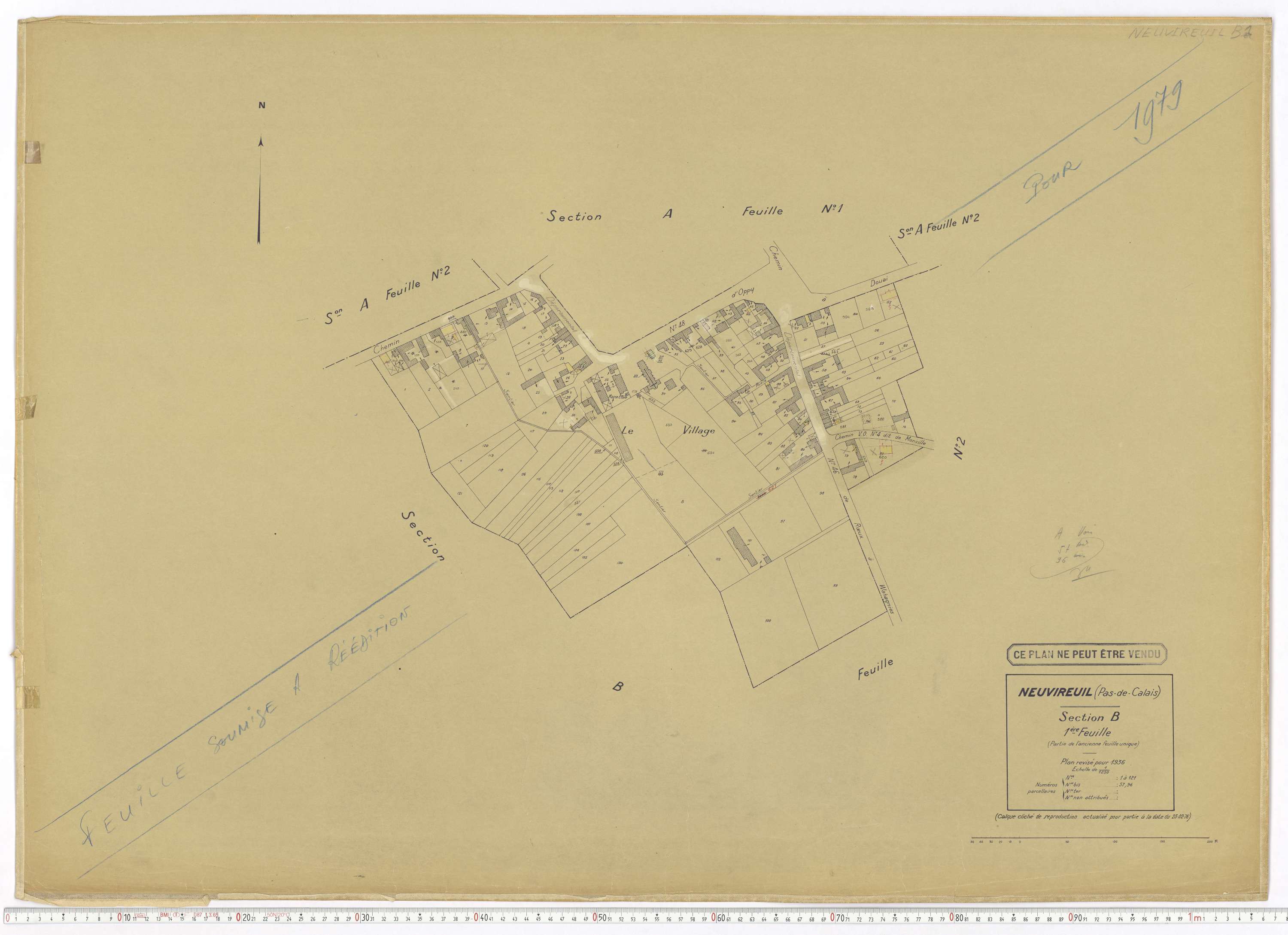 Neuvireuil - Section B, feuille 1.