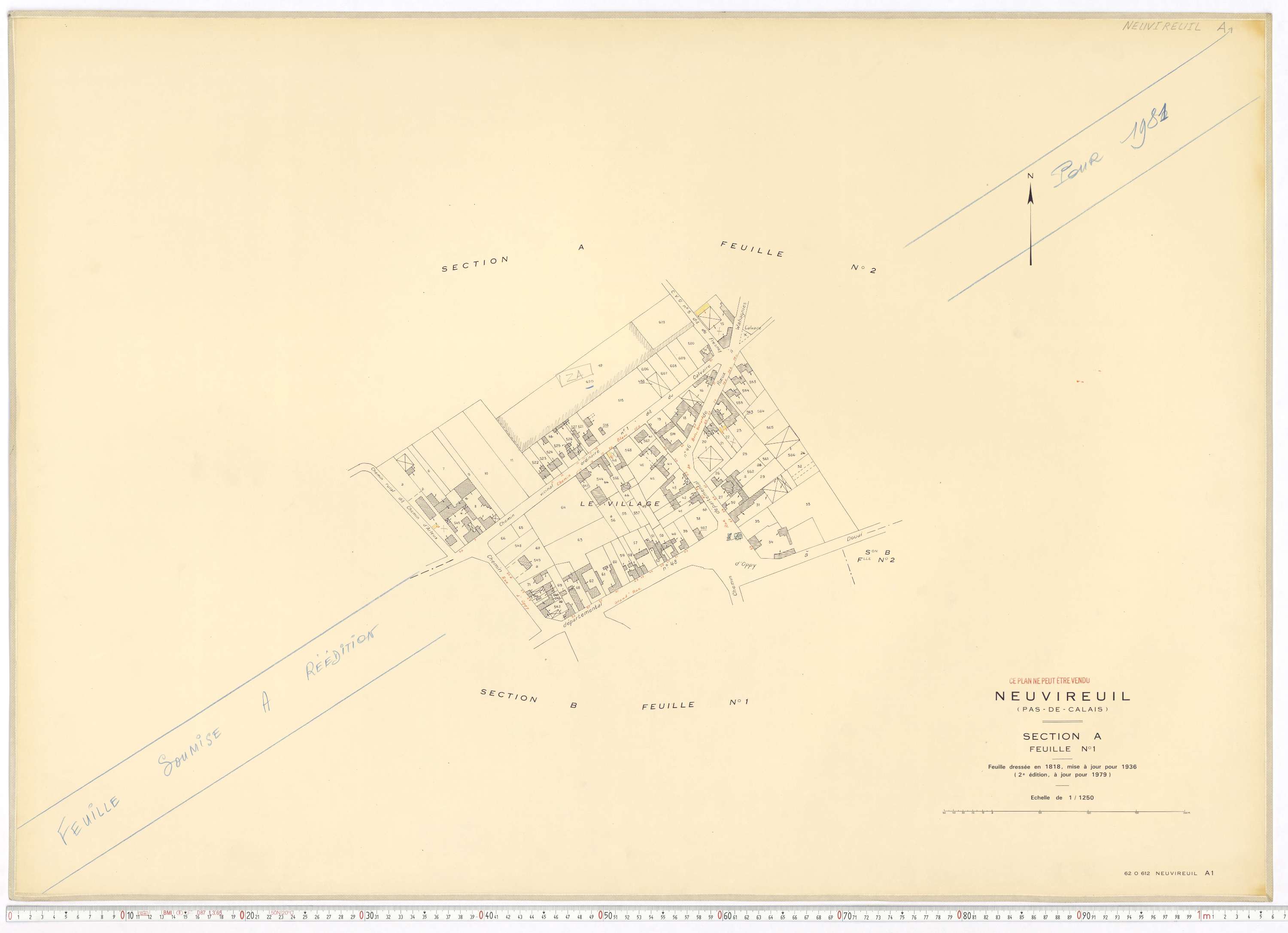 Neuvireuil - Section A, feuille 1.