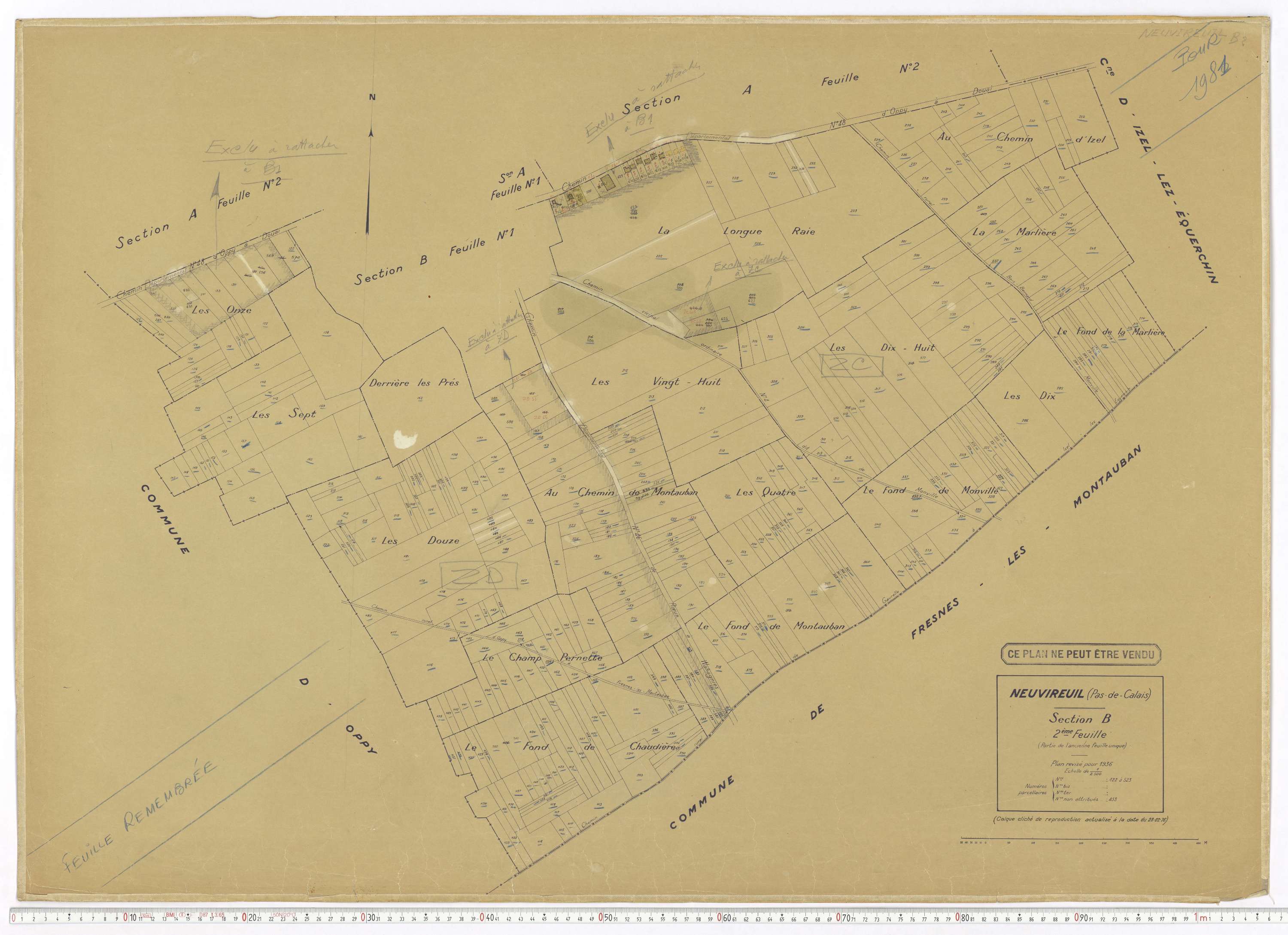 Neuvireuil - Section B, feuille 2.