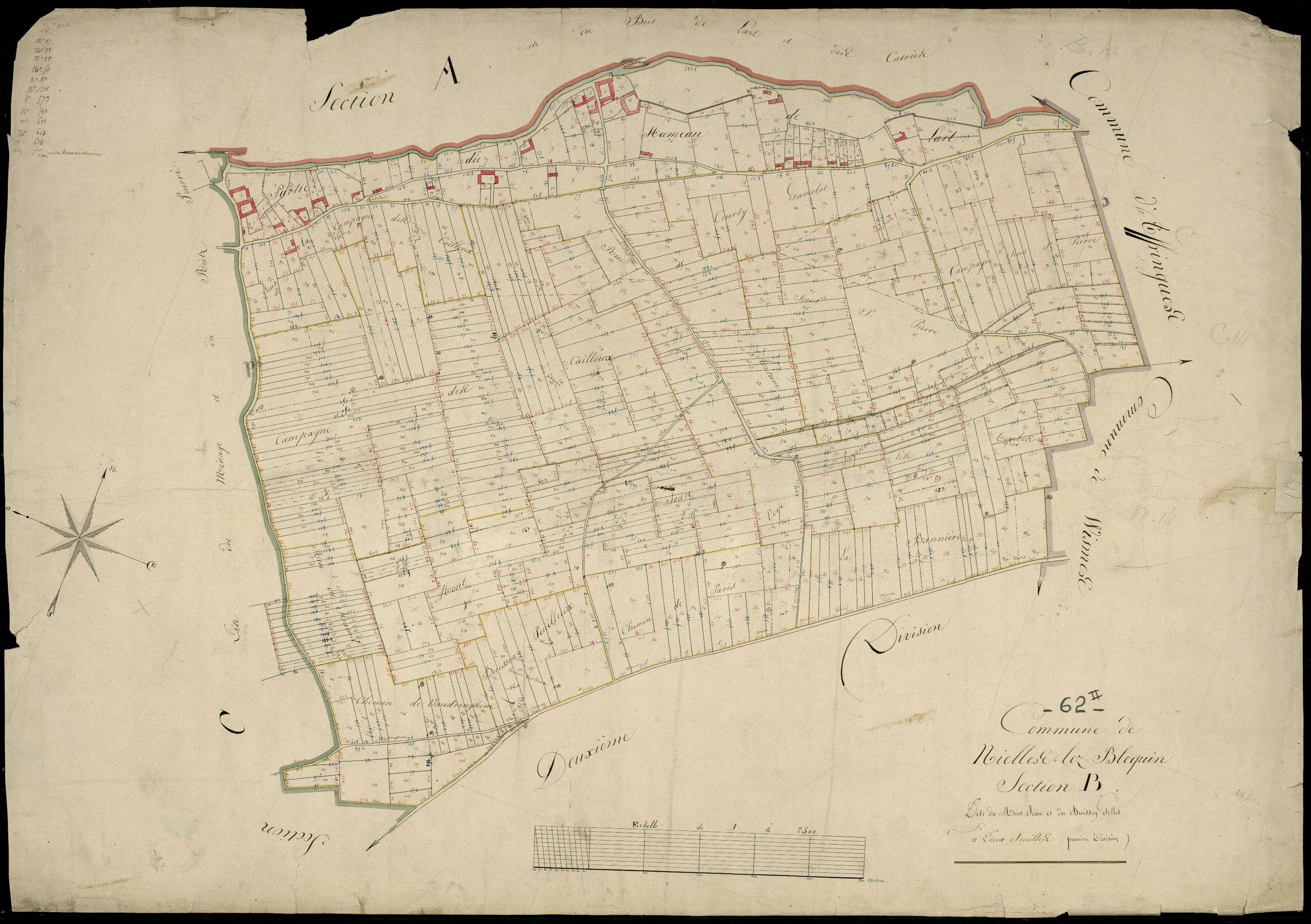 Nielles-lès-Bléquin - Section B, 1re feuille