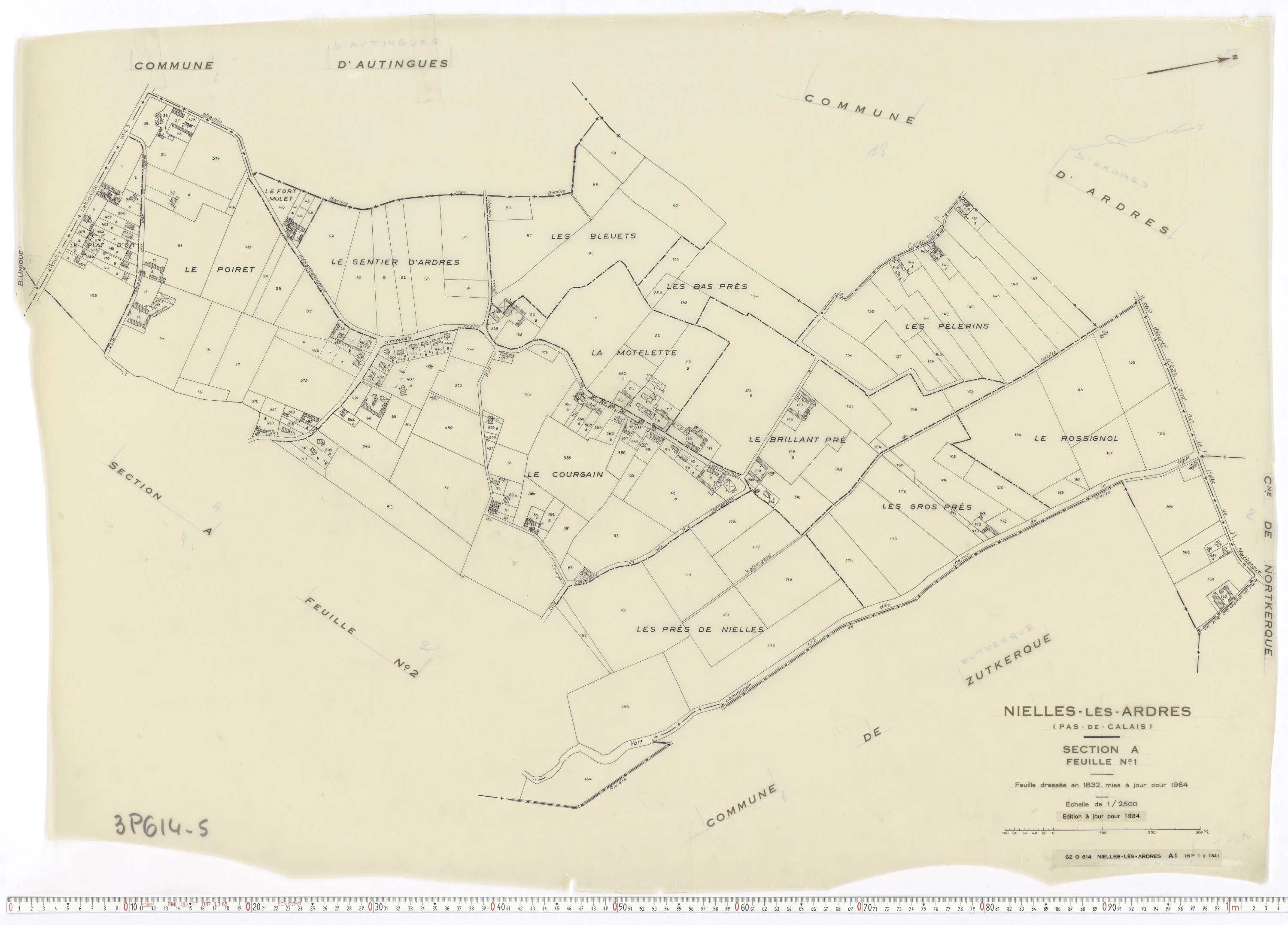 Nielles-lès-Ardres - Section A, feuille 1.