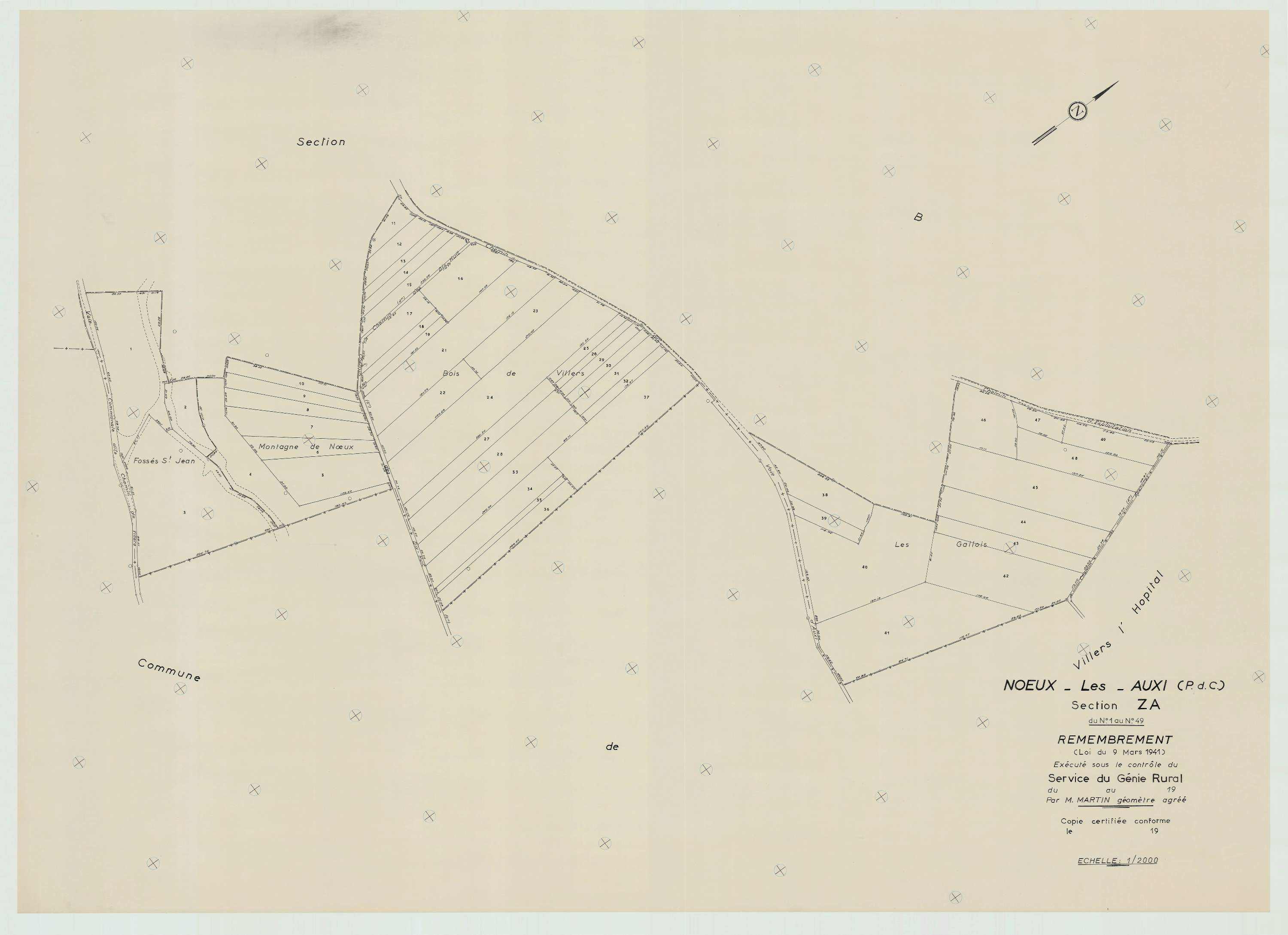 Nœux-lès-Auxi - Plan de remembrement : section ZA.