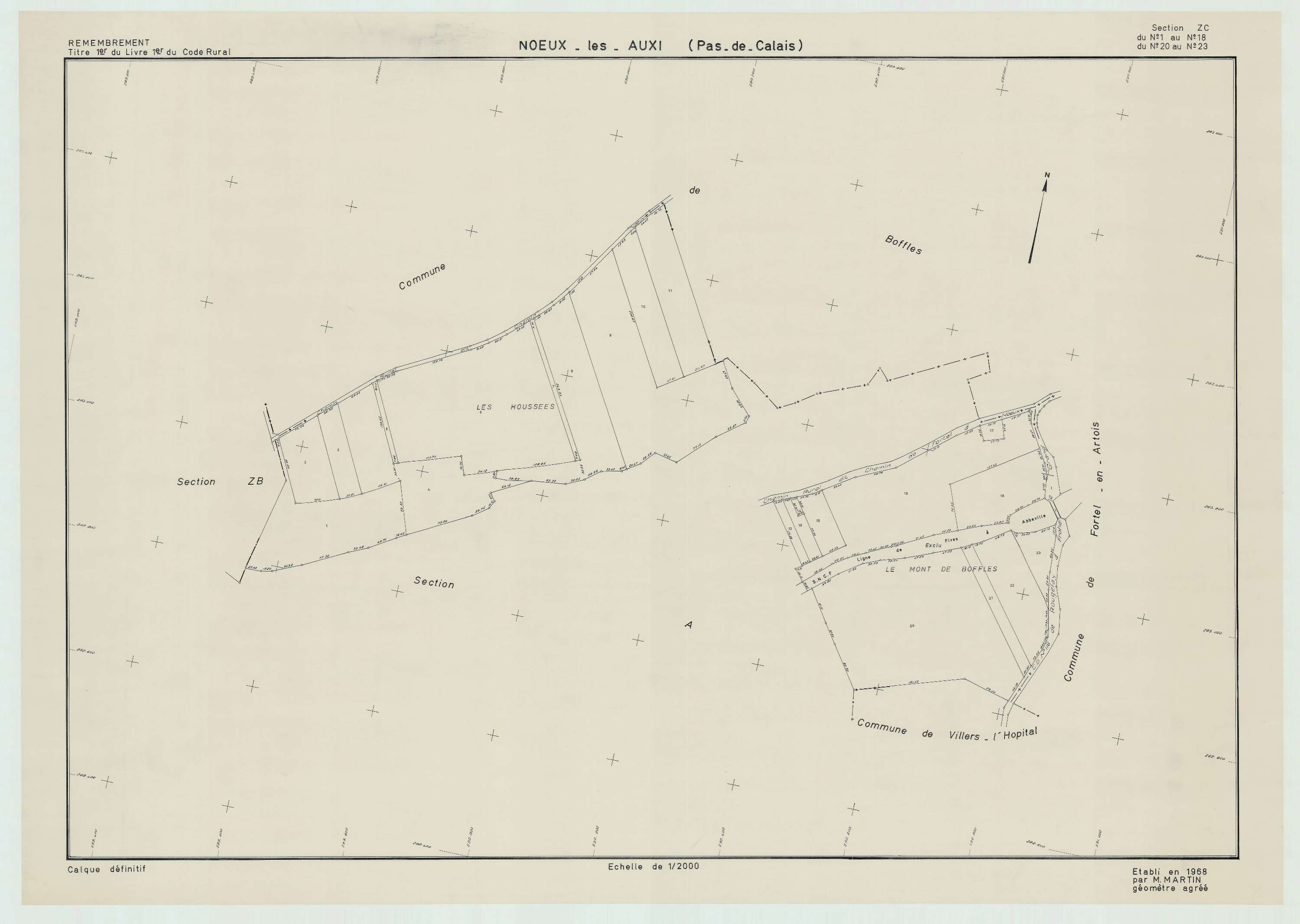 Nœux-lès-Auxi - Plan de remembrement : section ZD.
