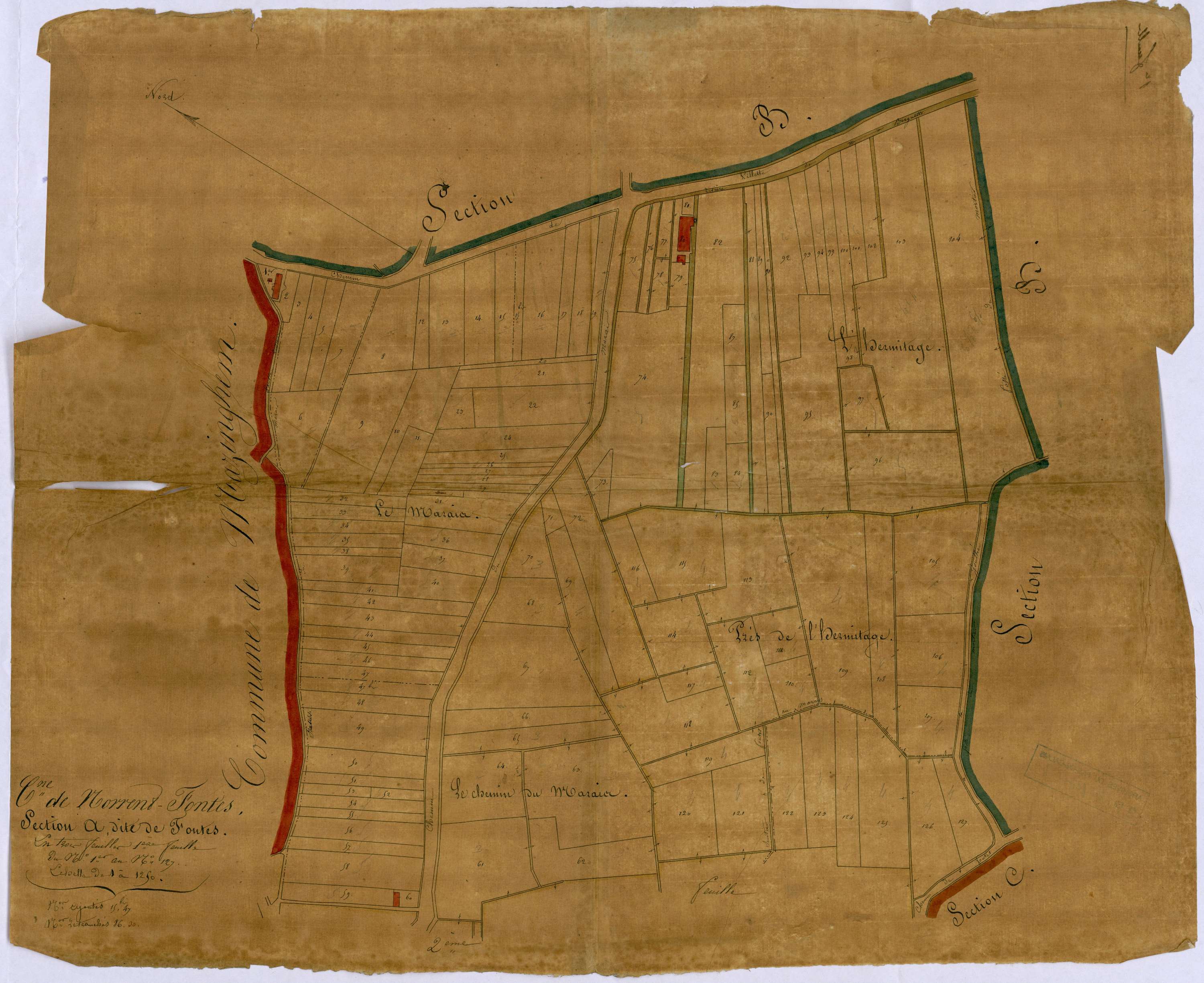 Norrent-Fontes - Section A, 1re feuille