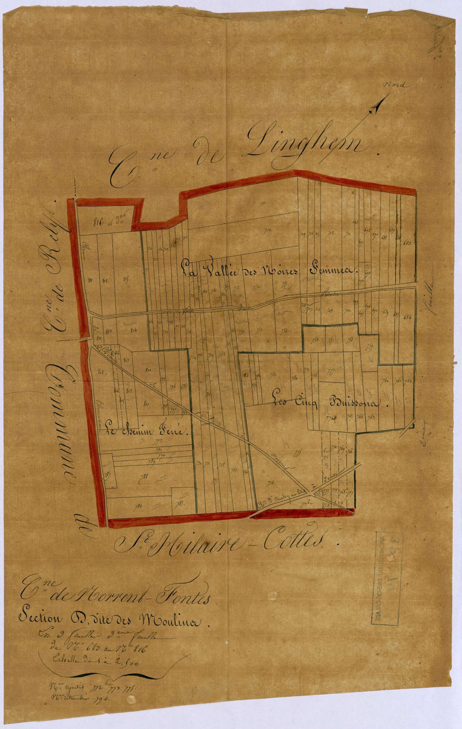 Norrent-Fontes - Section D, 3e feuille