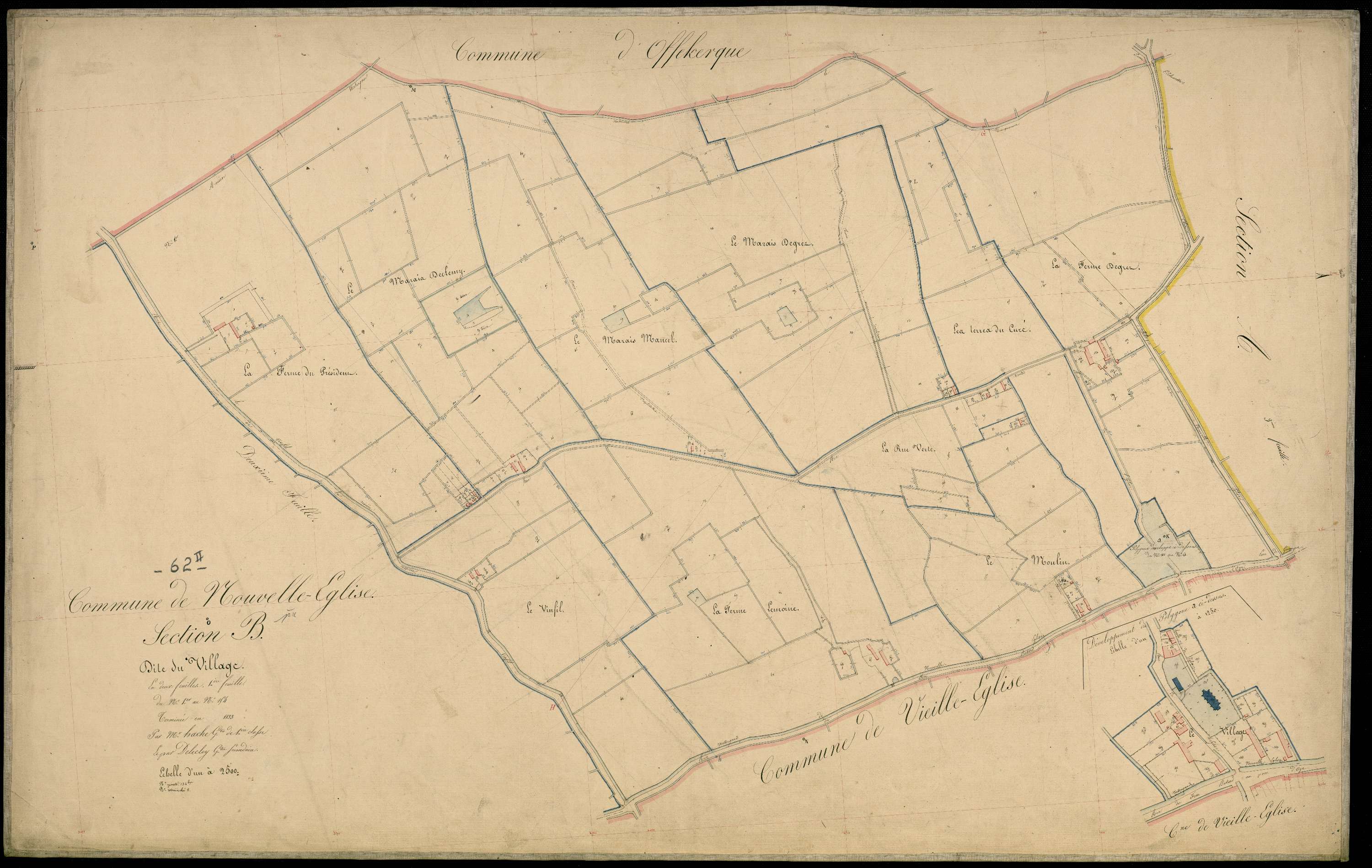 Nouvelle-Église - Section B, 1re feuille