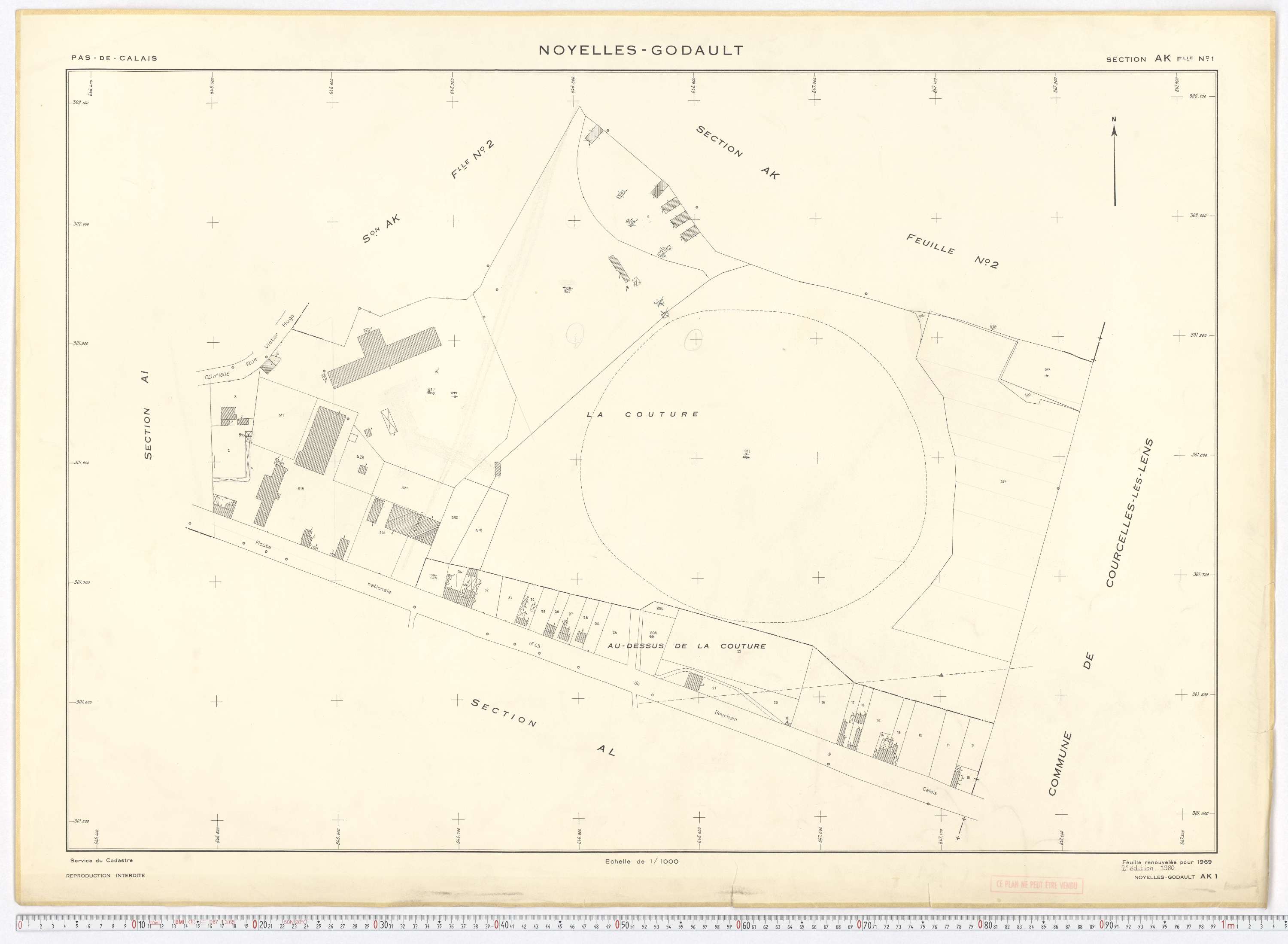 Noyelles-Godault - Section AK, feuille 1.