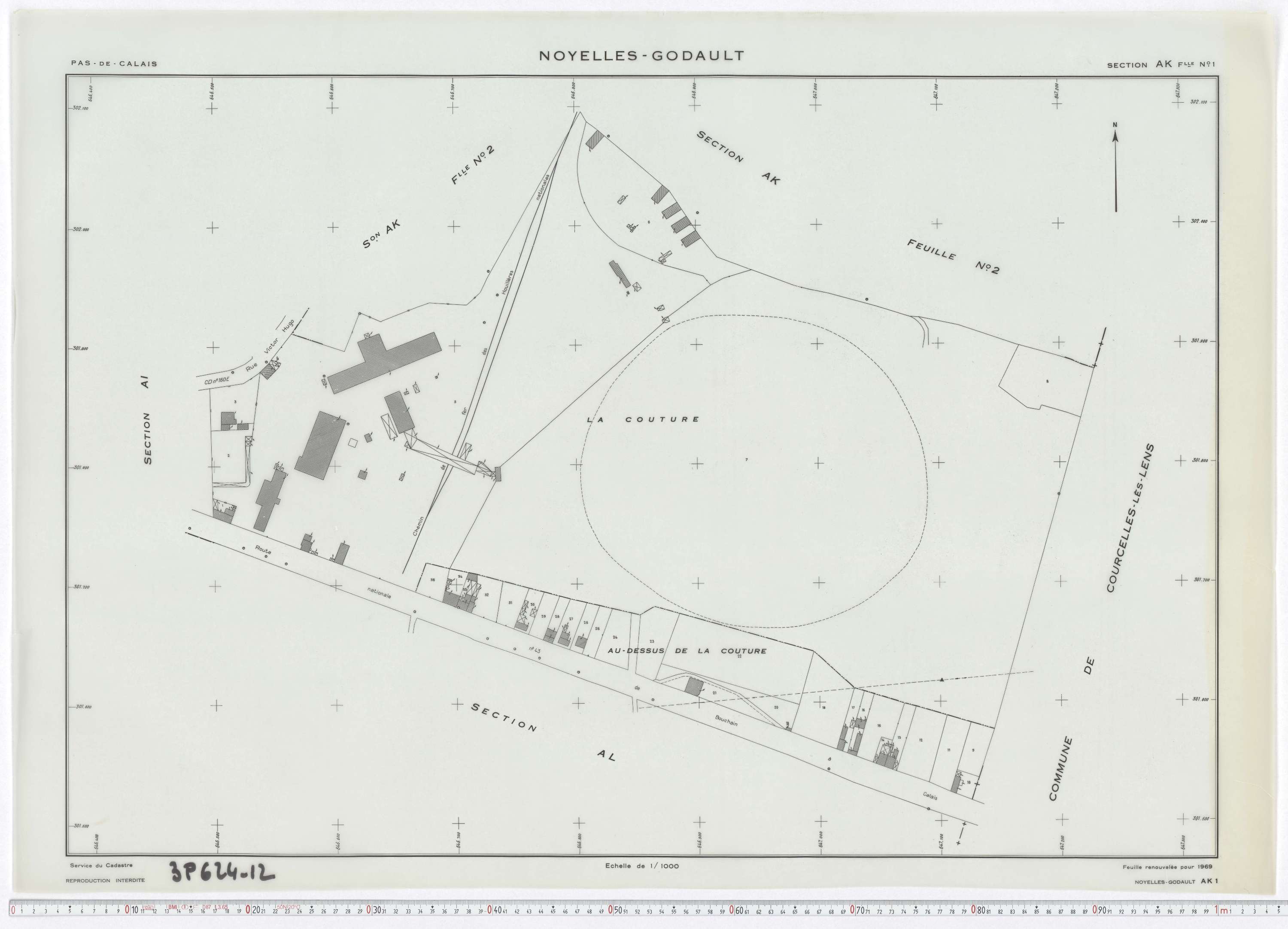 Noyelles-Godault - Section AK, feuille 1.