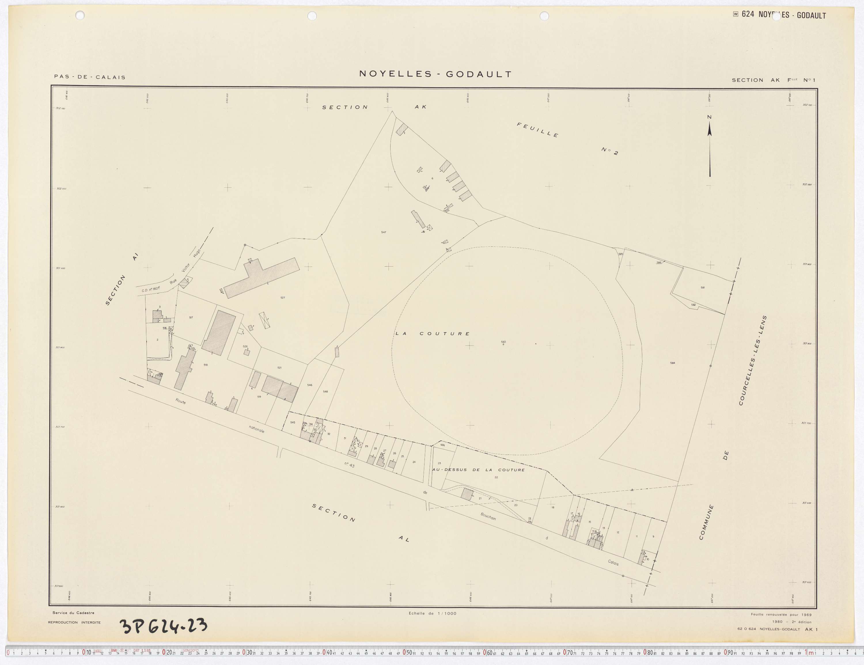 Noyelles-Godault - Section AK, feuille 1.