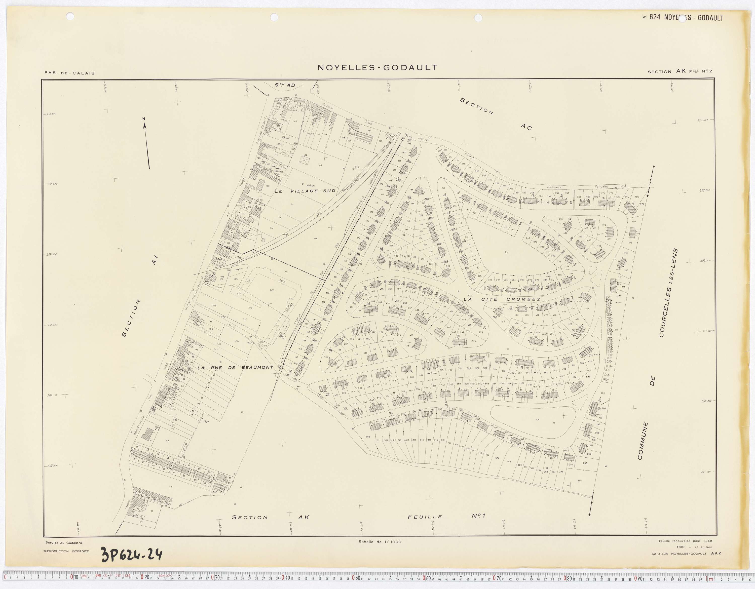 Noyelles-Godault - Section AK, feuille 2.