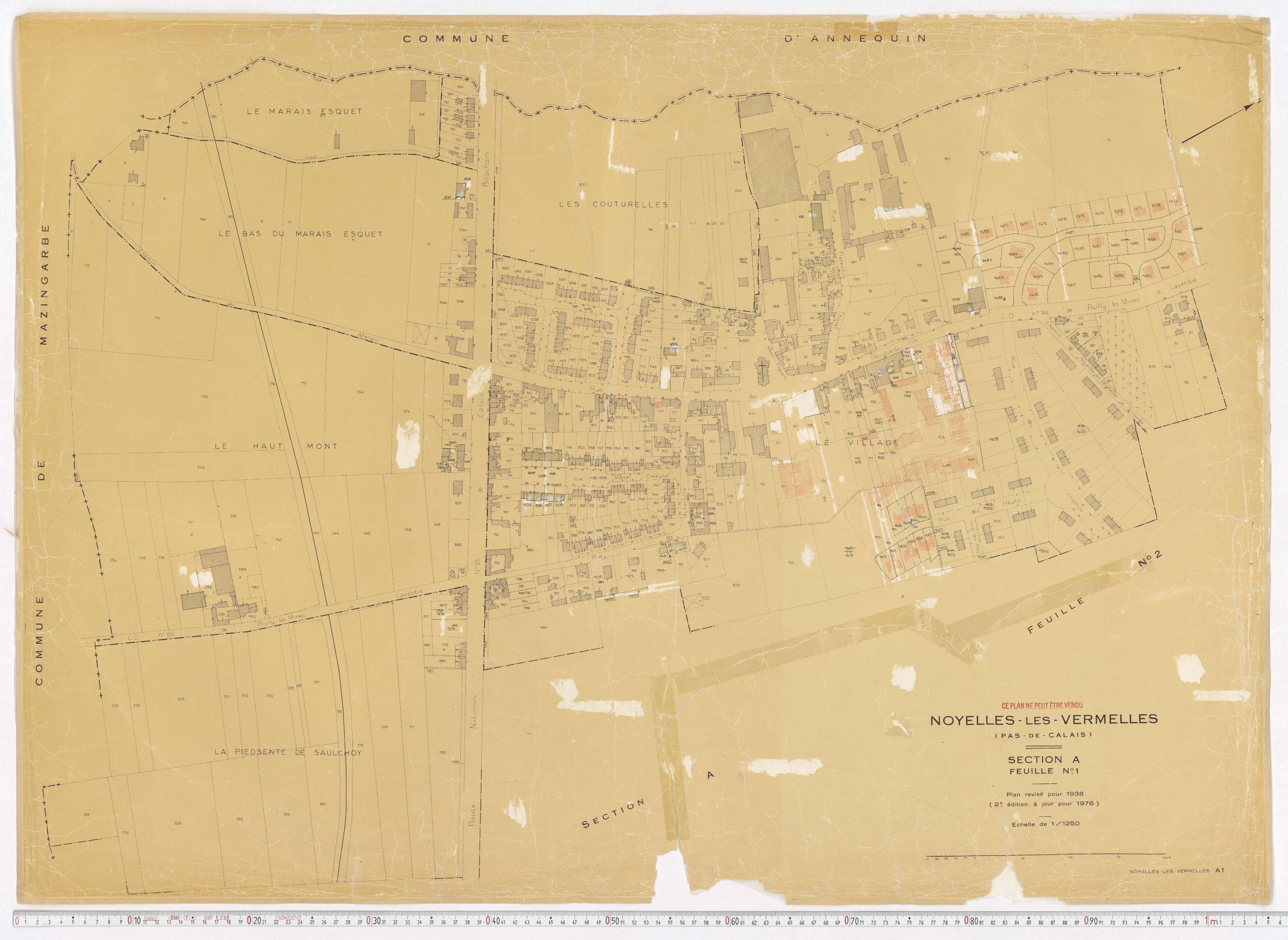 Noyelles-lès-Vermelles - Section A, feuille 1.