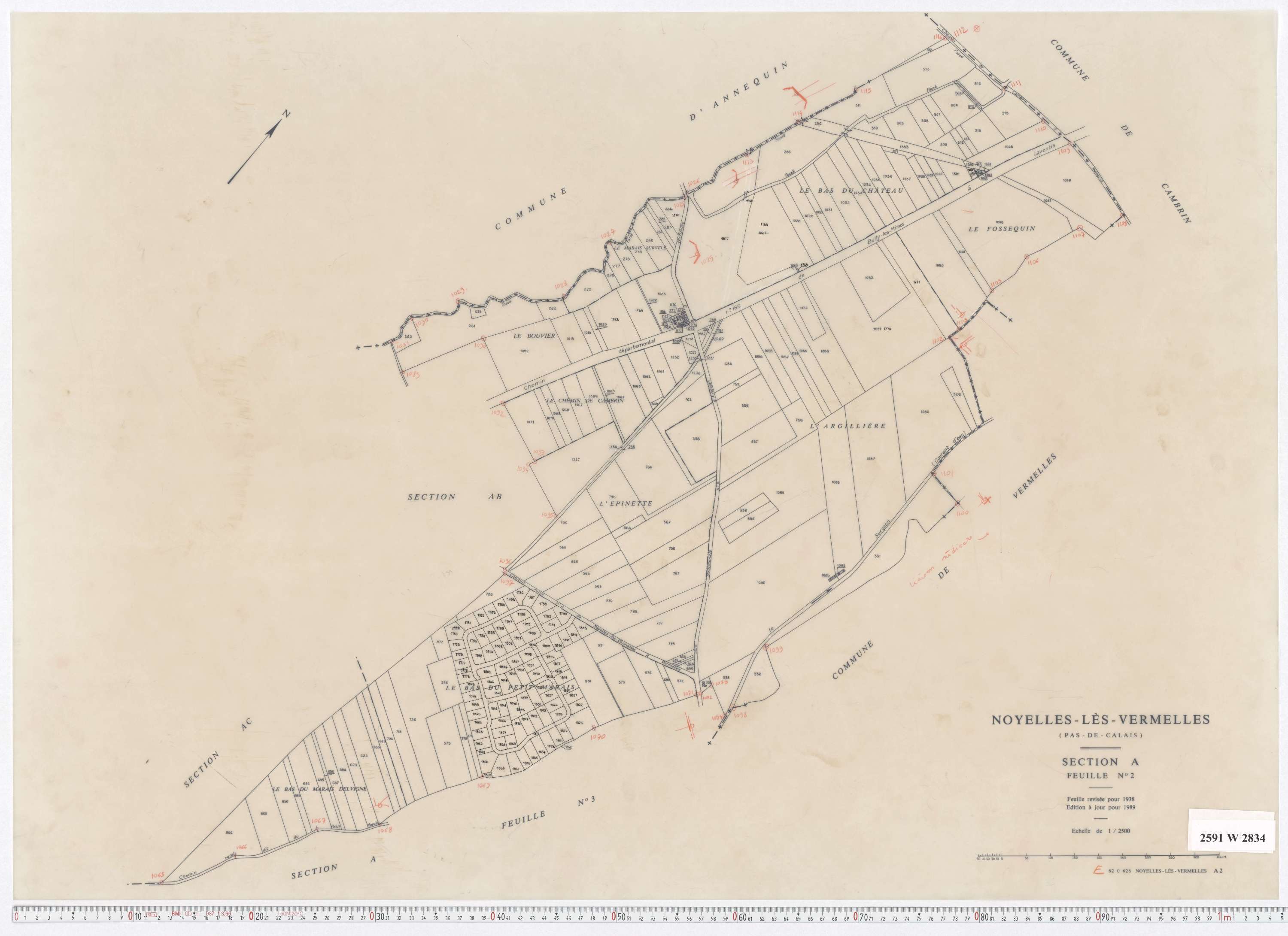 Noyelles-lès-Vermelles - Section A, feuille 2.