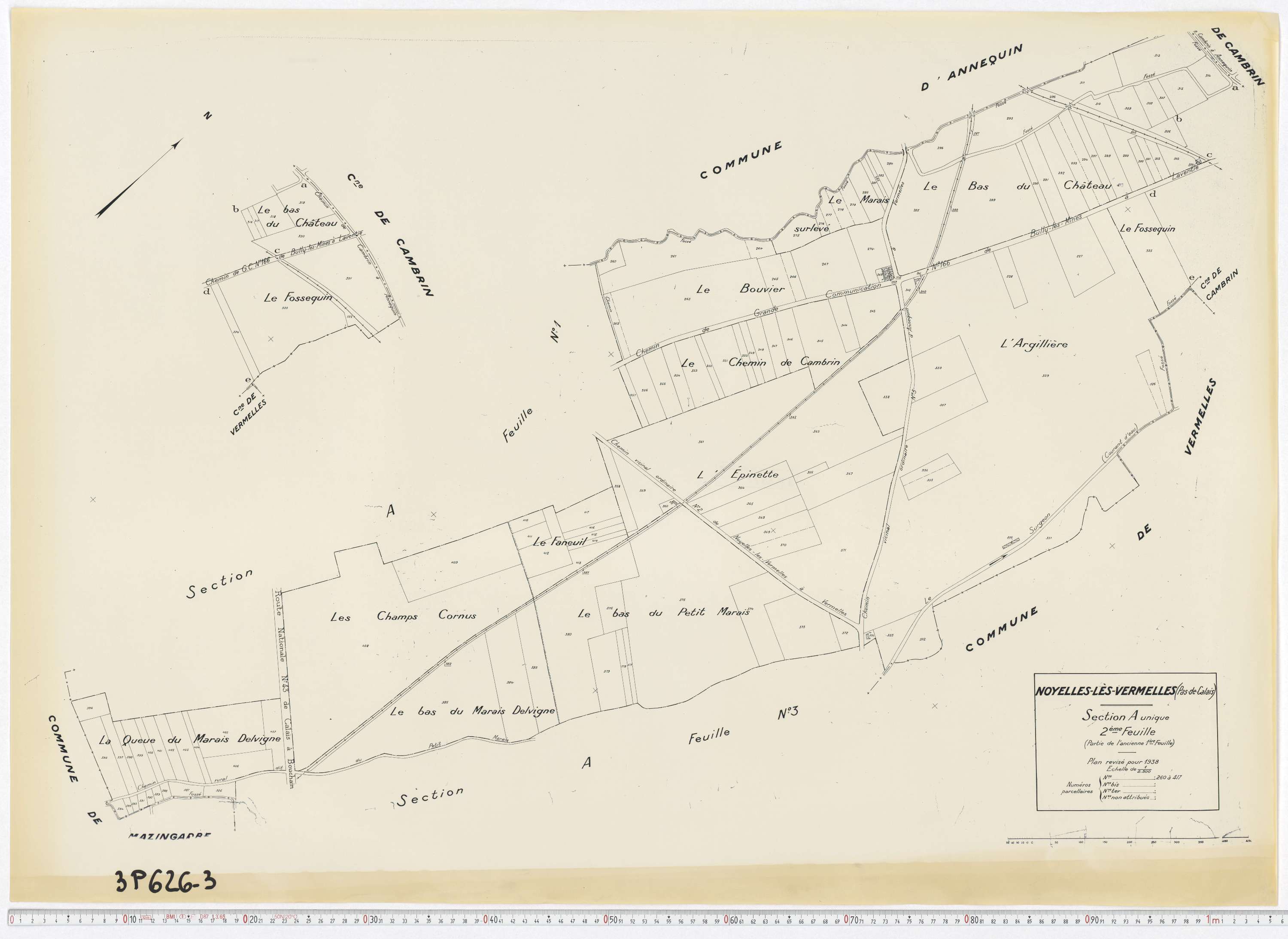 Noyelles-lès-Vermelles - Section A, feuille 2.