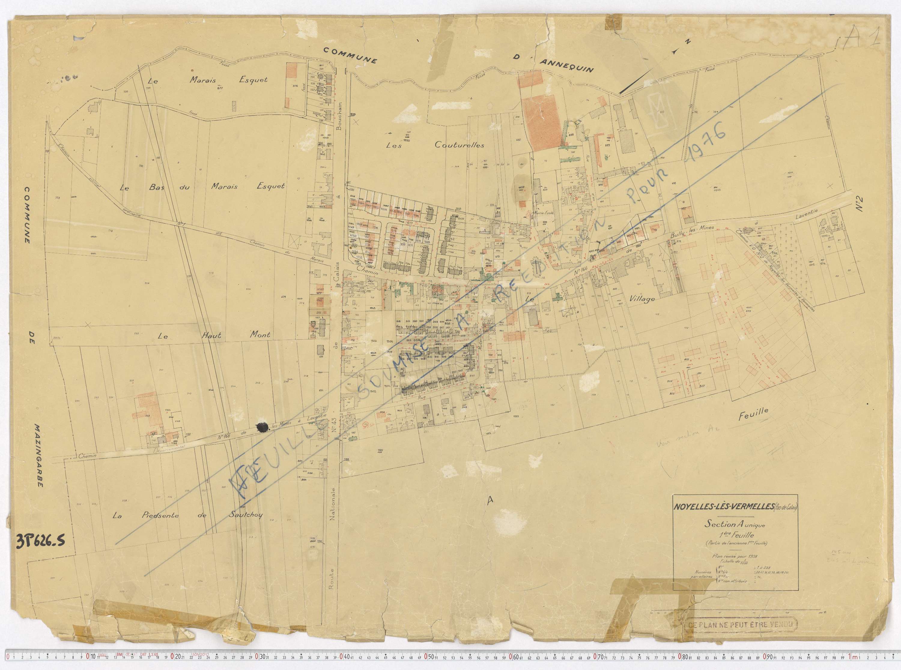 Noyelles-lès-Vermelles - Section A, feuille 1.