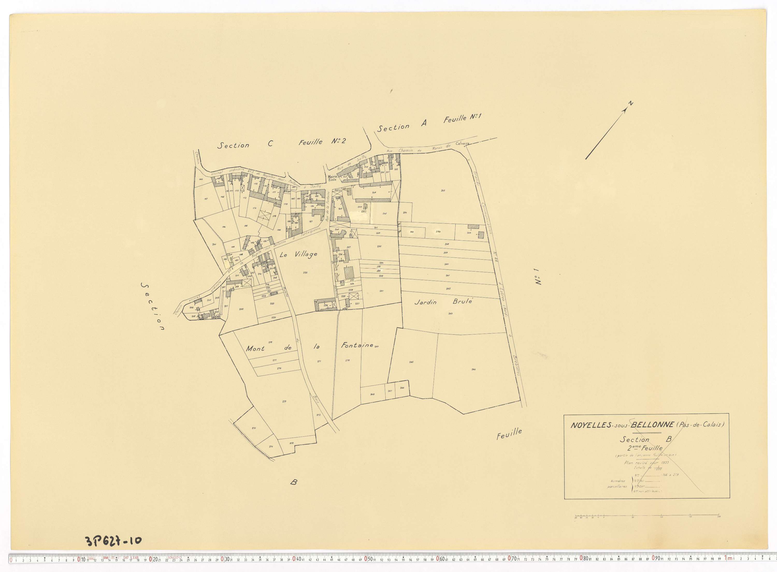 Noyelles-sous-Bellonne - Section B, feuille 2.