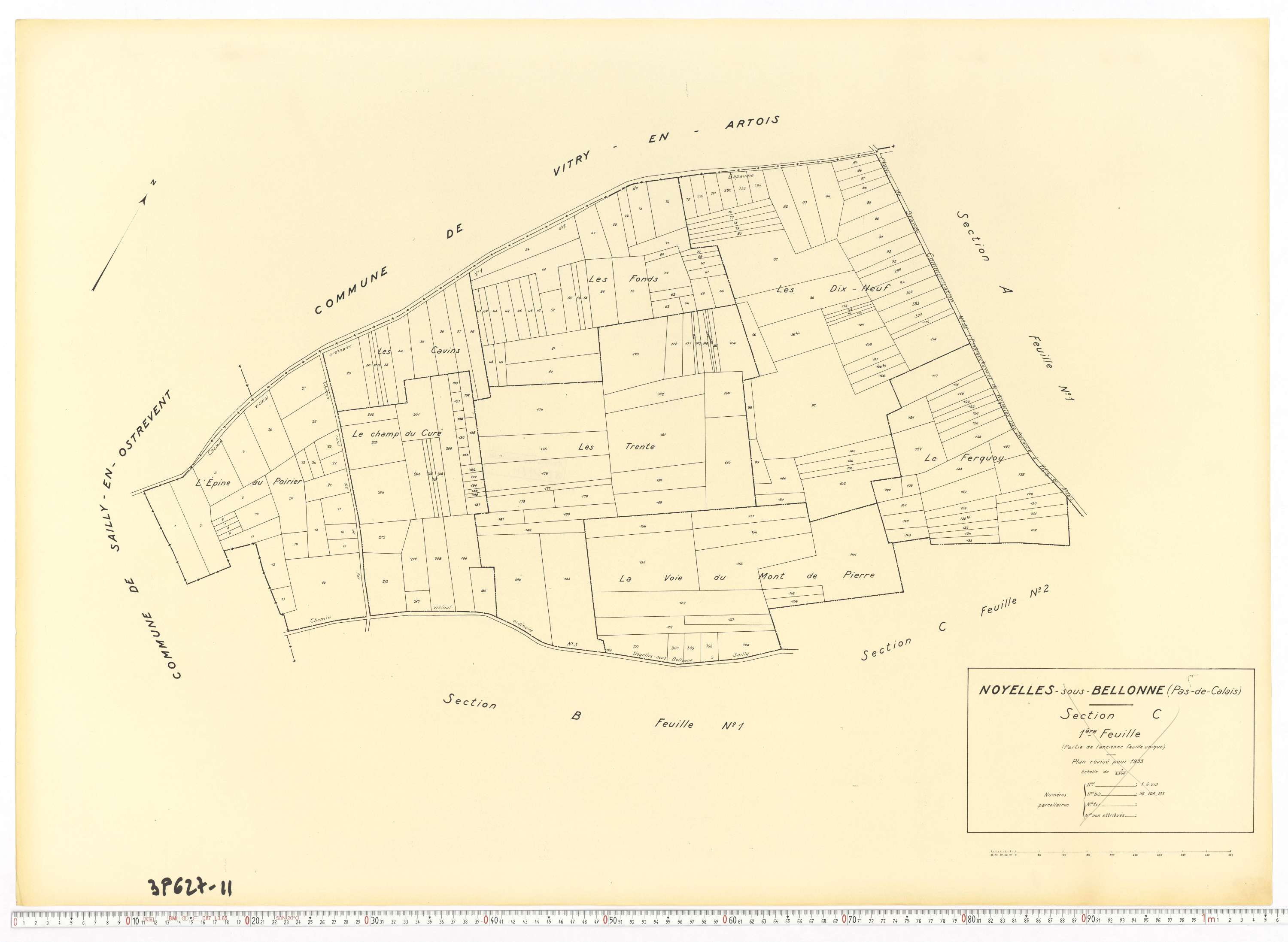 Noyelles-sous-Bellonne - Section C, feuille 1.