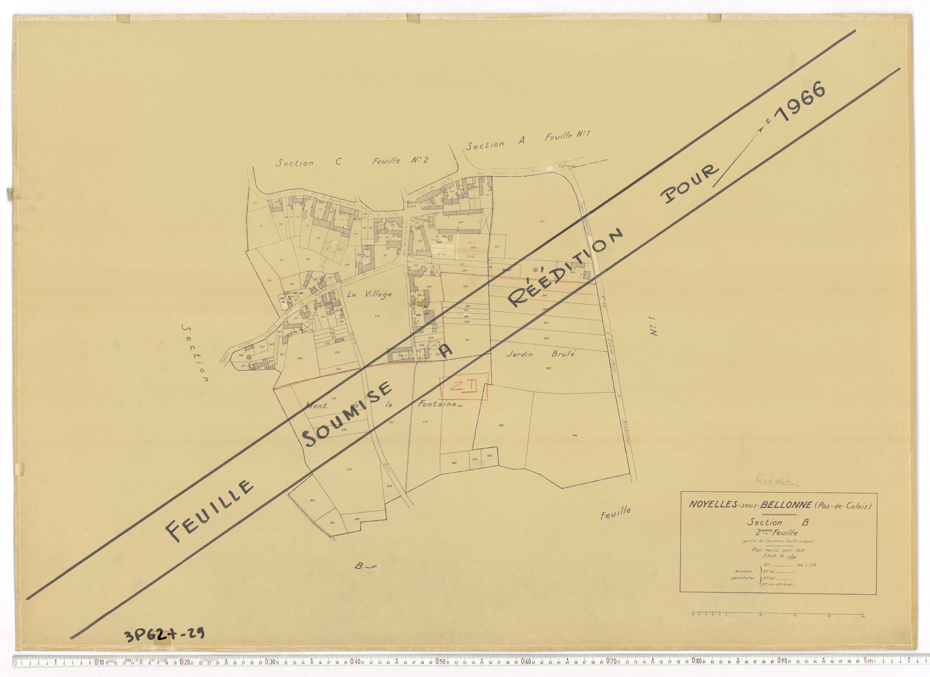 Noyelles-sous-Bellonne - Section B, feuille 2.