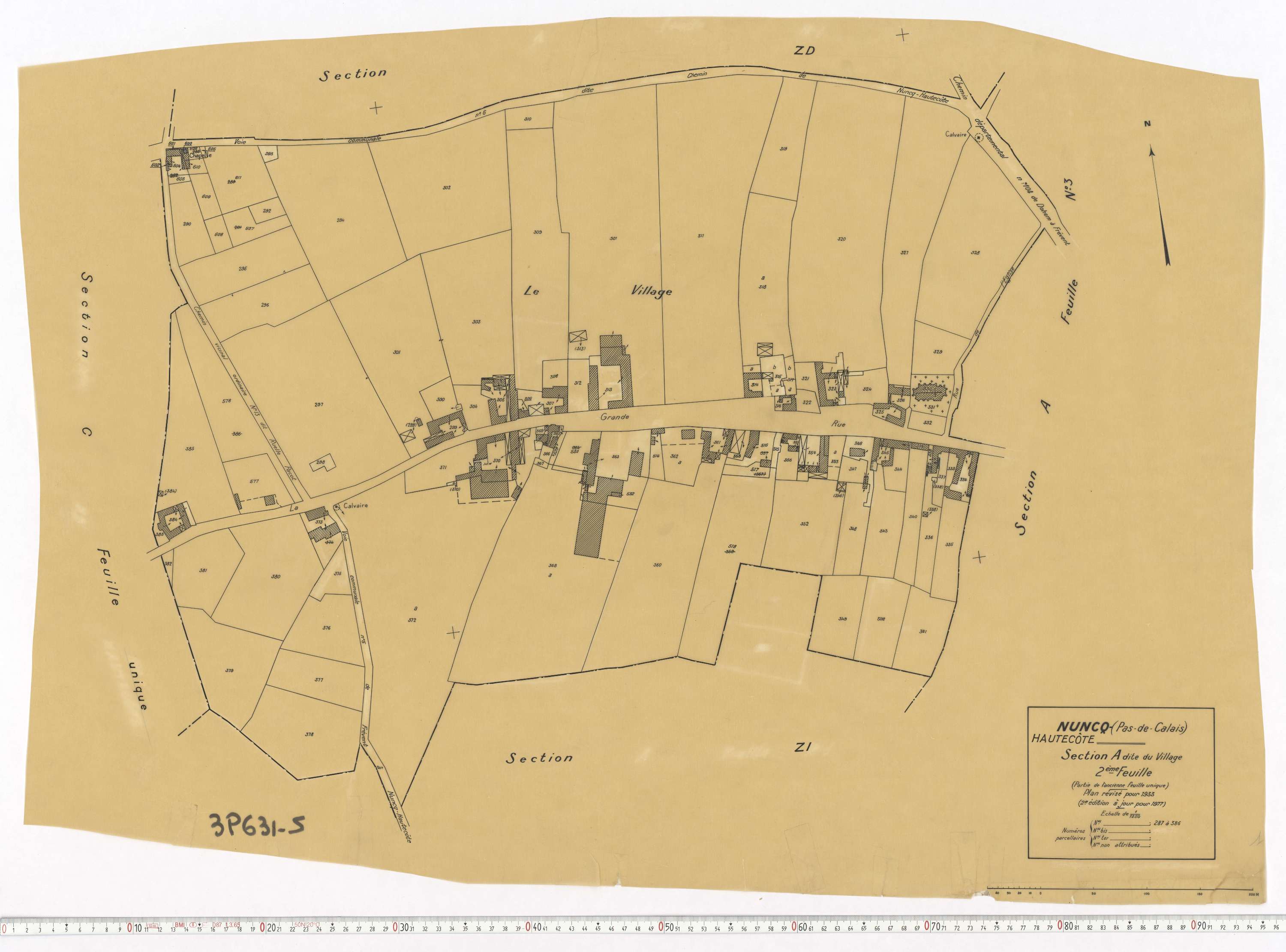 Nuncq-Hautecôte - Section A, feuille 2.