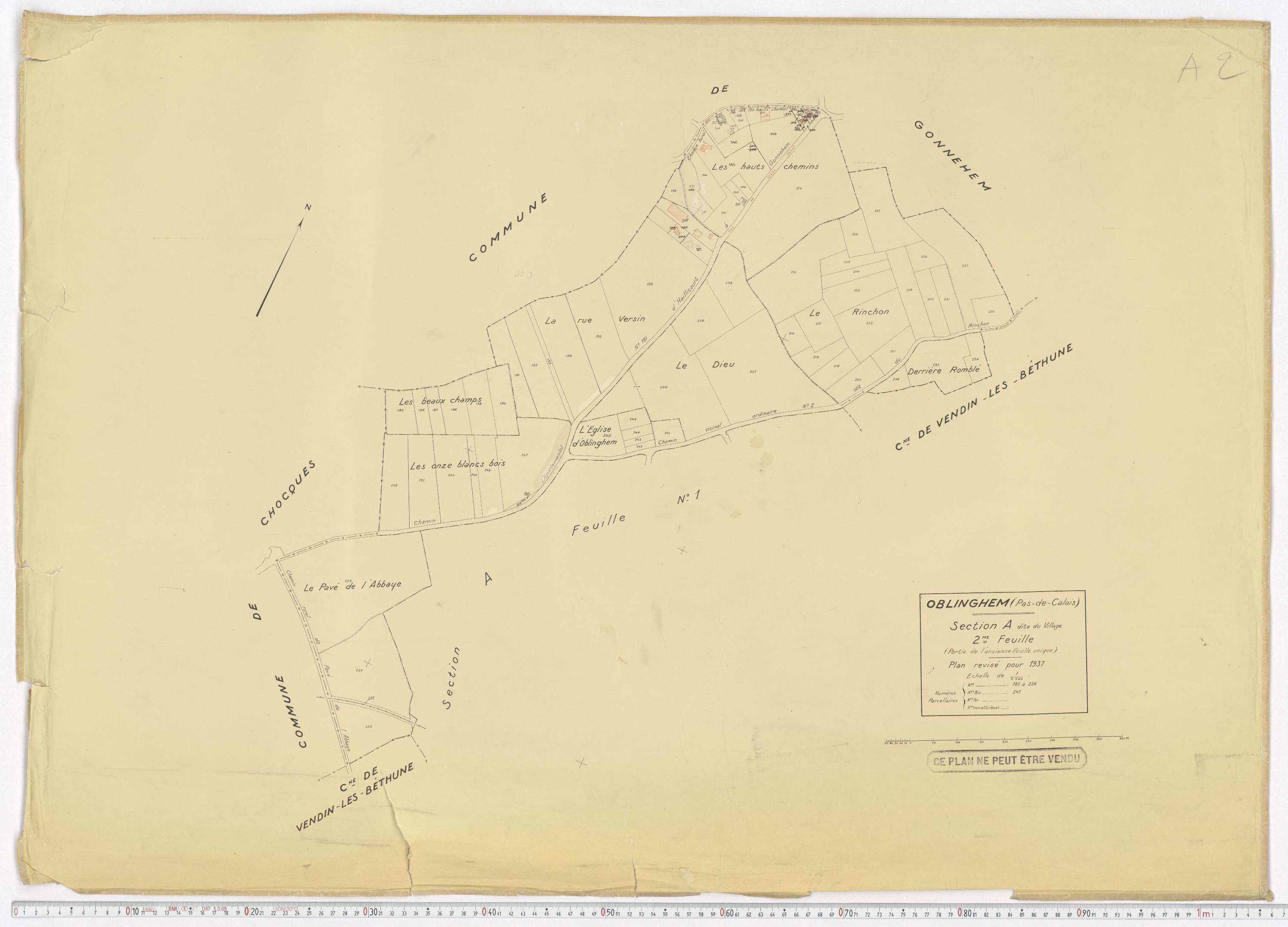 Oblinghem - Section A, feuille 2.