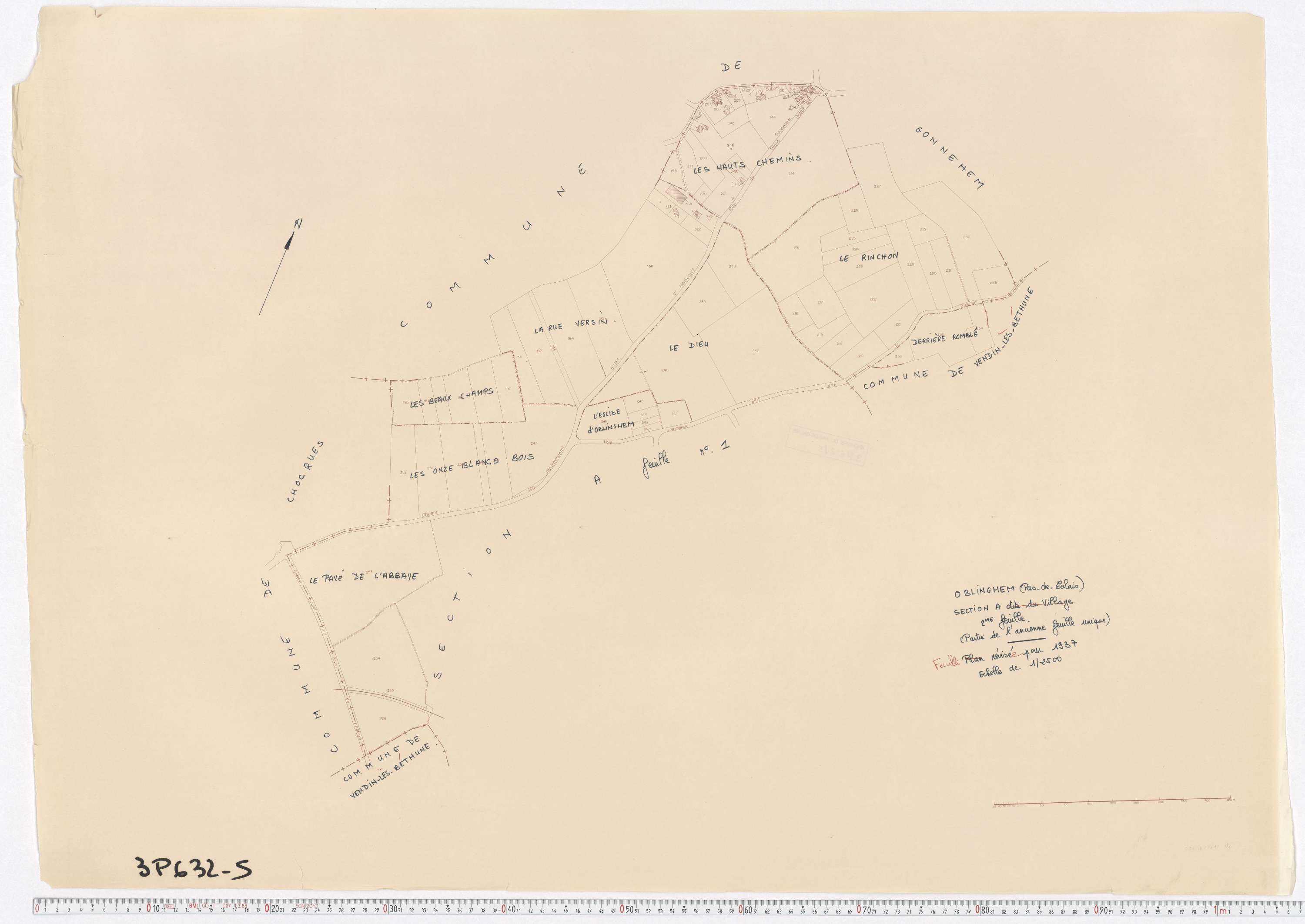 Oblinghem - Section A, feuille 2.