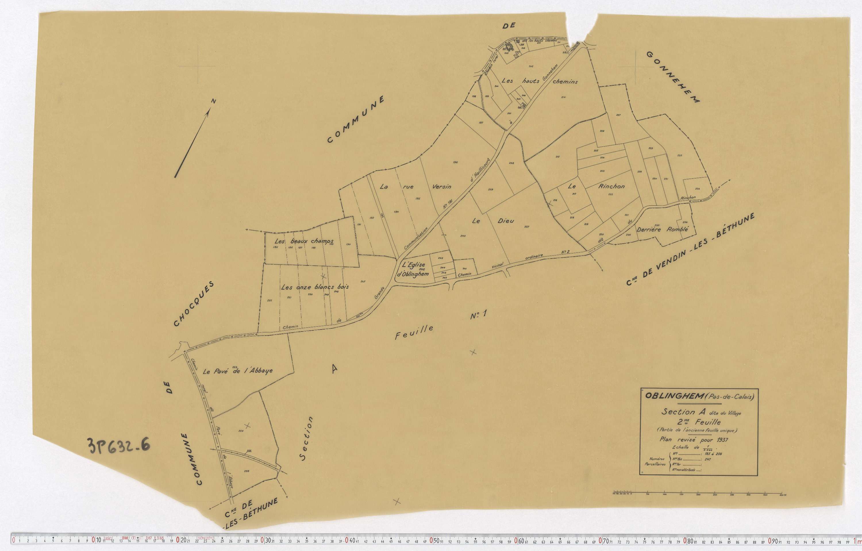 Oblinghem - Section A, feuille 2.