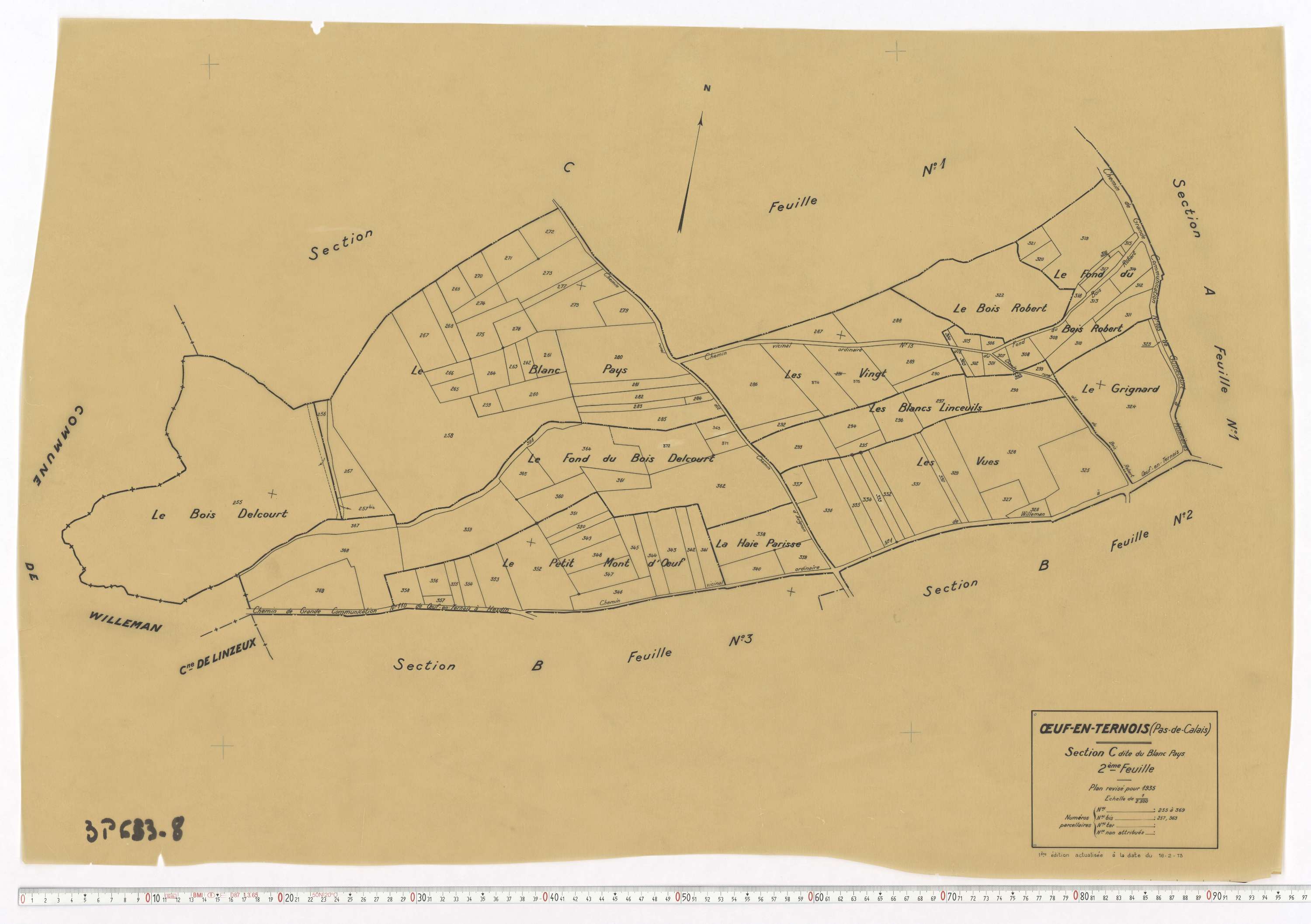 Œuf-en-Ternois - Section C, feuille 2.