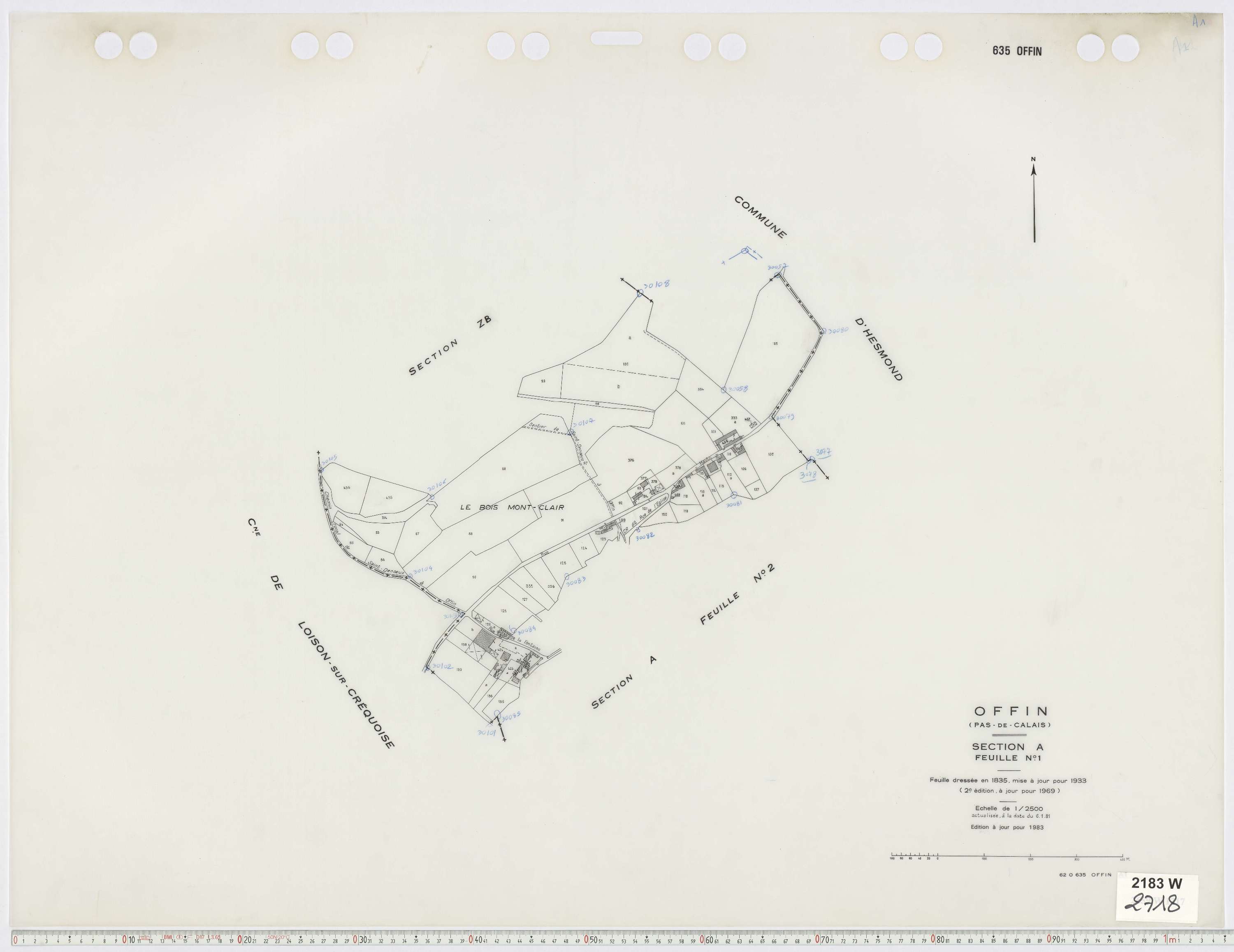 Offin - Section A, feuille 1.