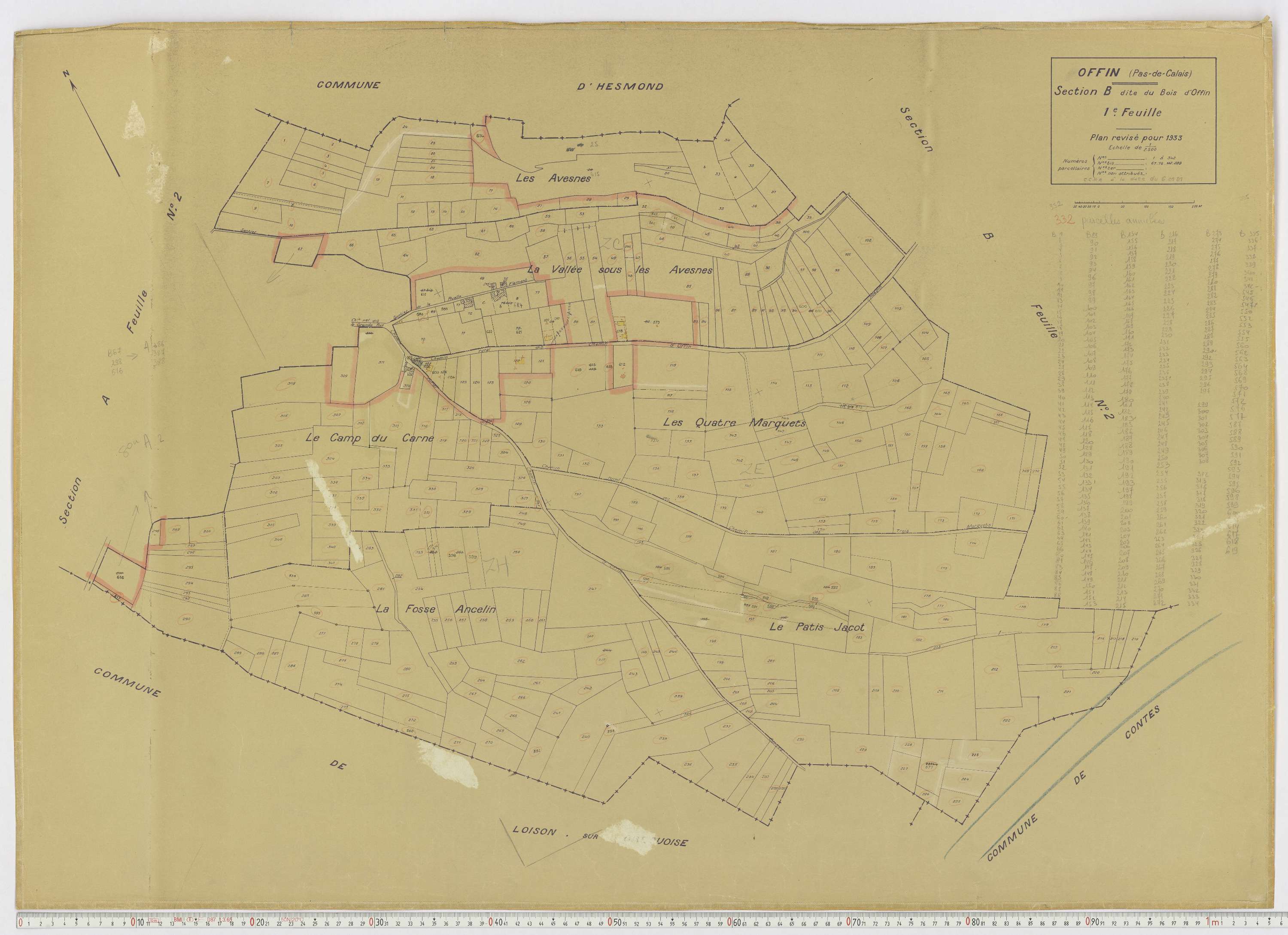 Offin - Section B, feuille 1.