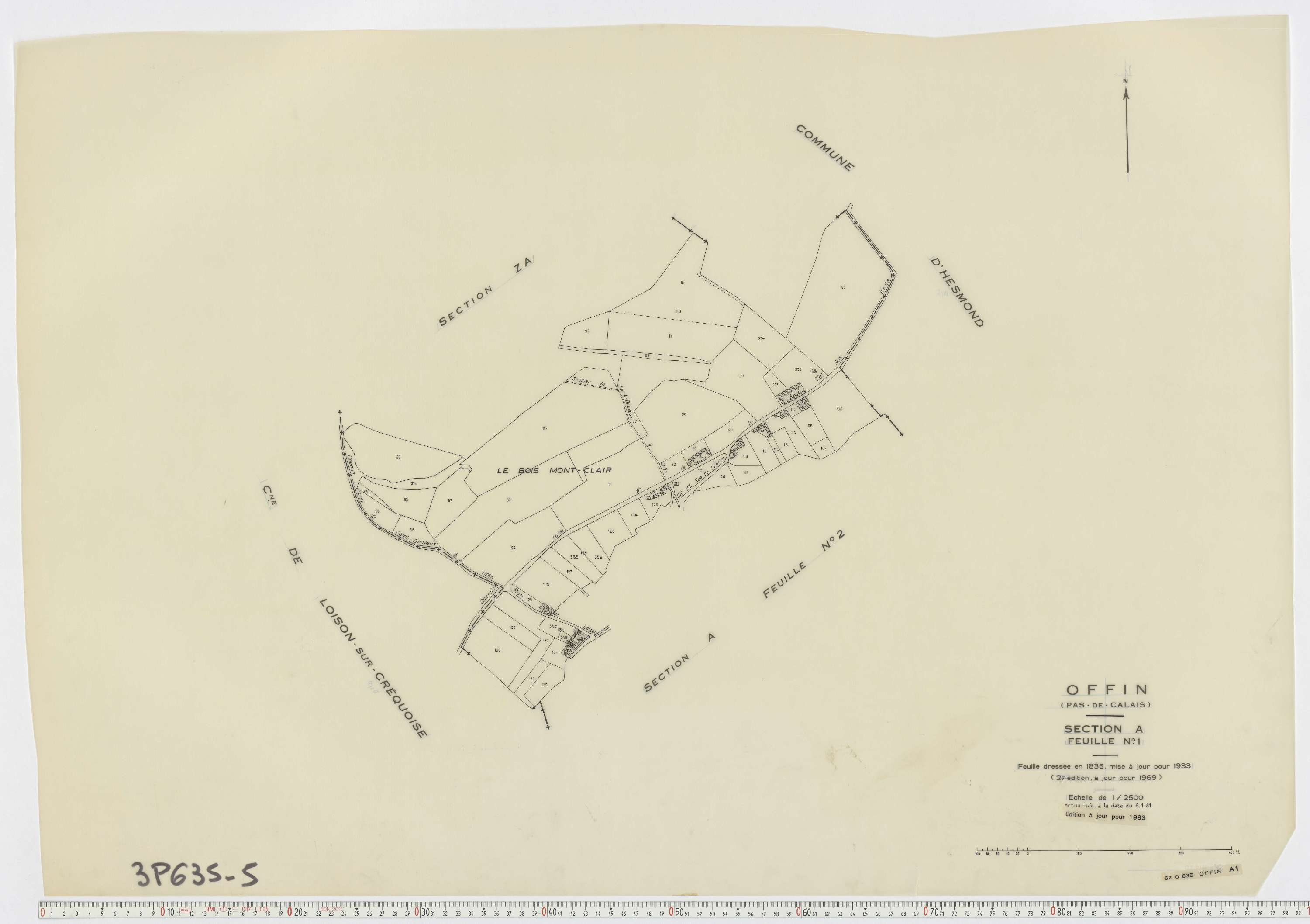 Offin - Section A, feuille 1.