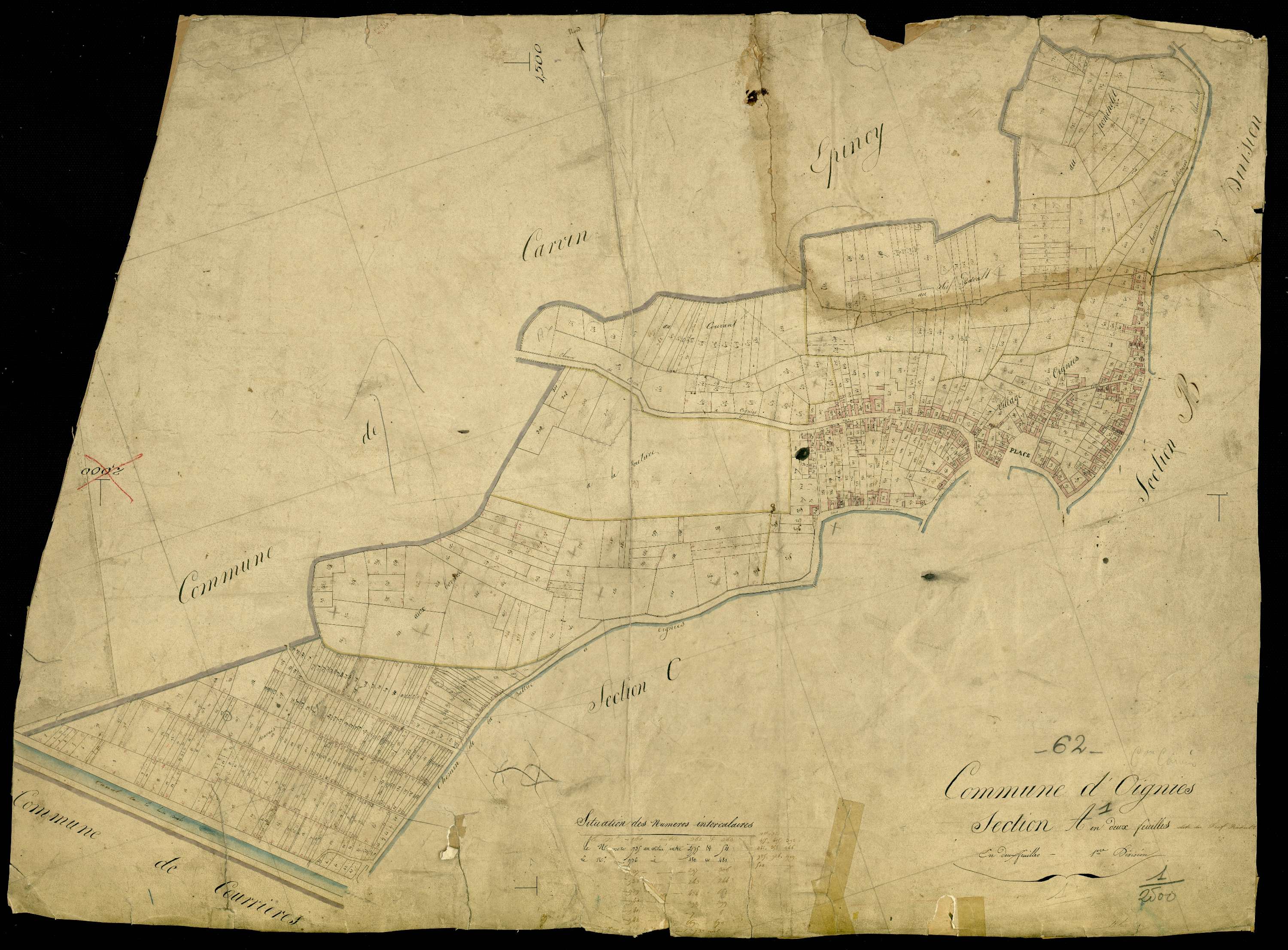 Oignies - Section A, 1re feuille