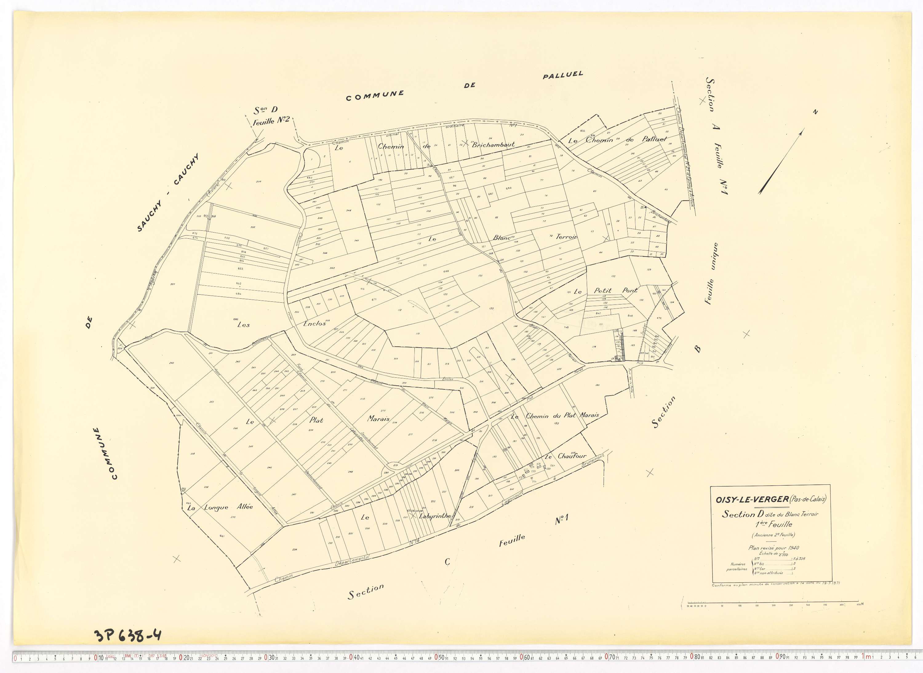Oisy-le-Verger - Section D, feuille 1.