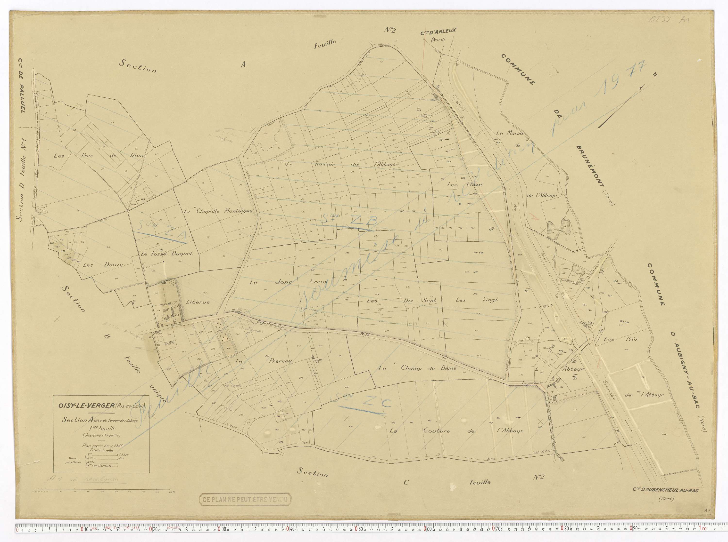 Oisy-le-Verger - Section A, feuille 1.