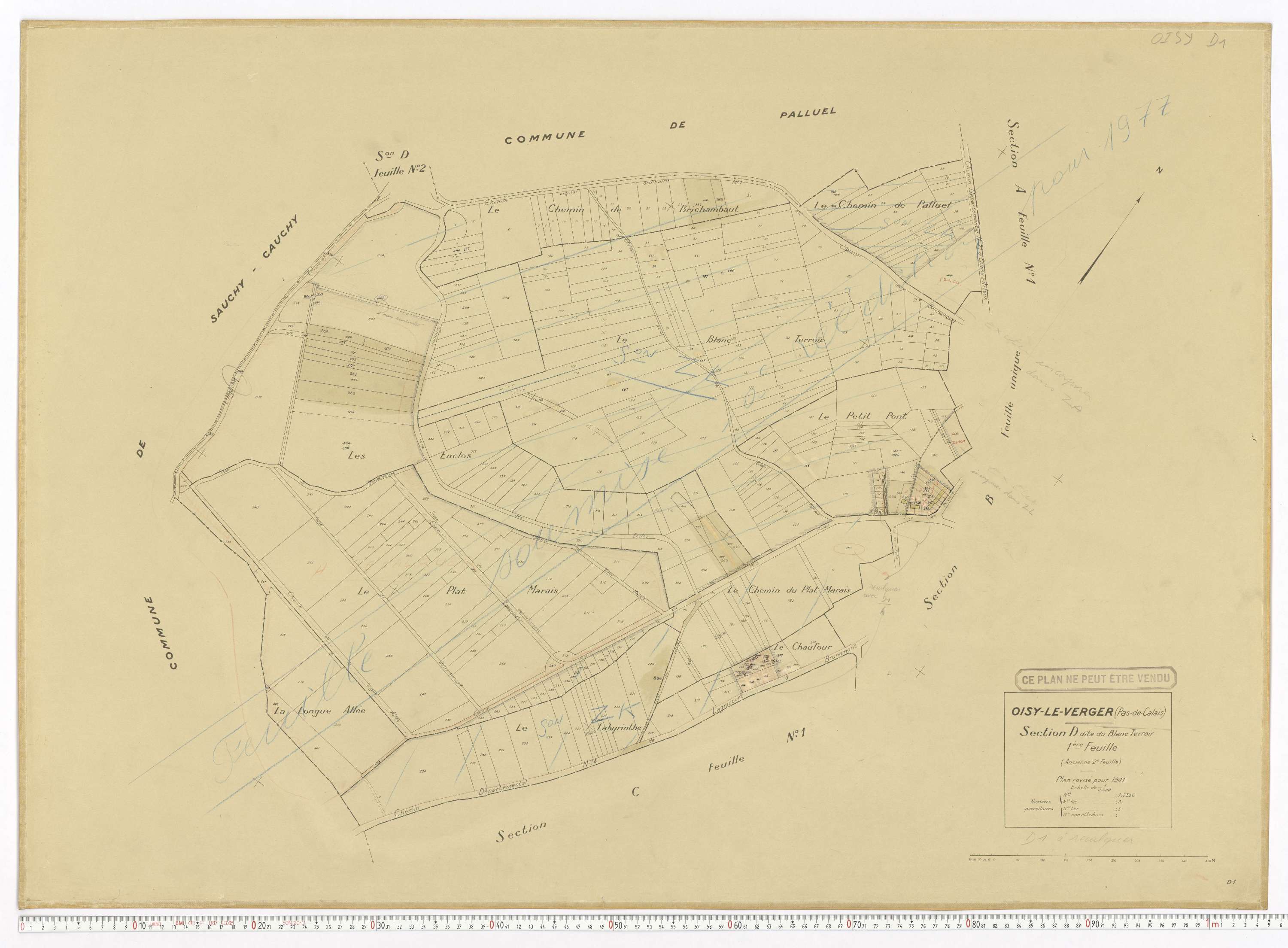 Oisy-le-Verger - Section D, feuille 1.