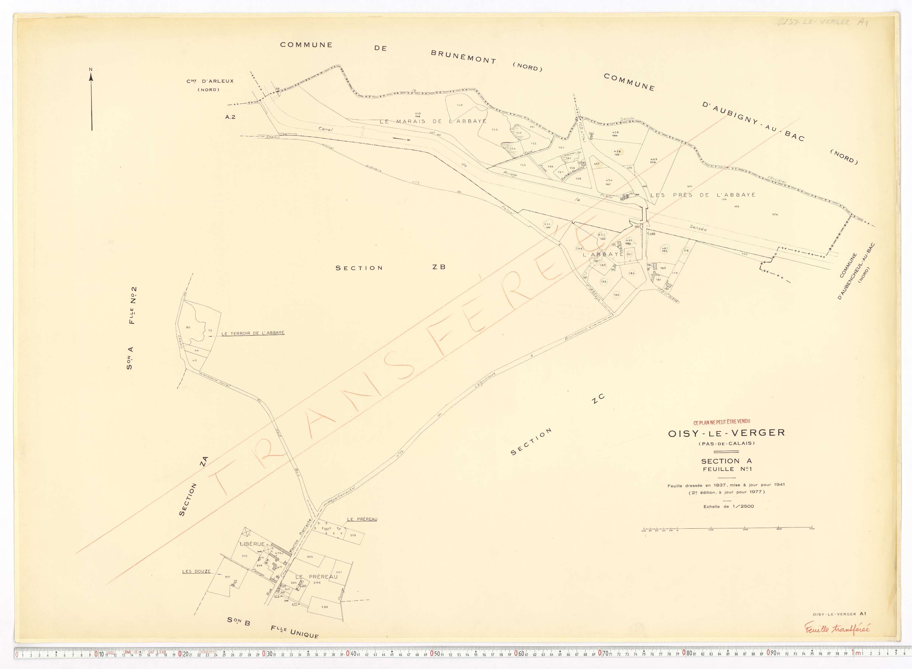 Oisy-le-Verger - Section A, feuille 1.