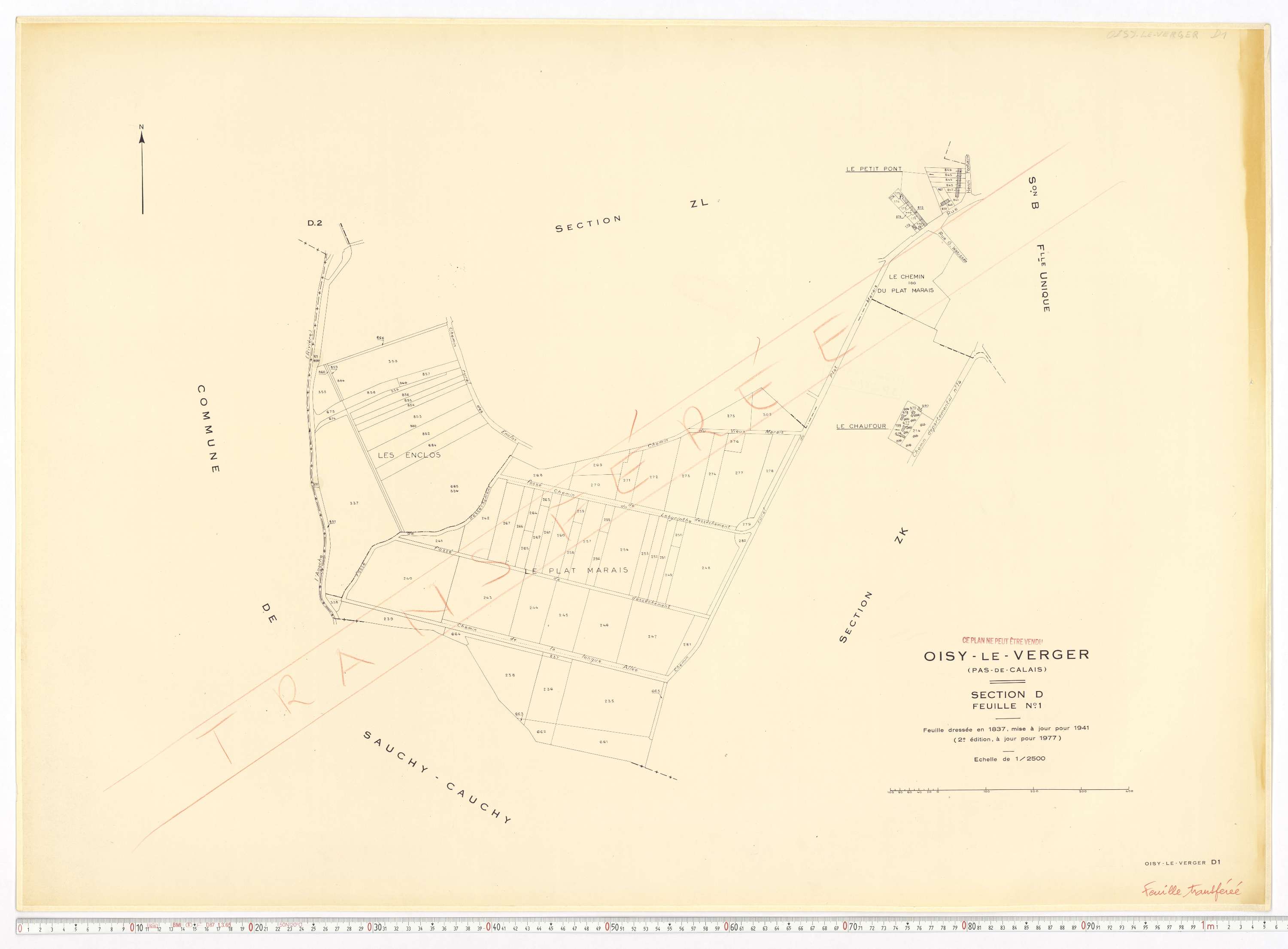 Oisy-le-Verger - Section D, feuille 1.