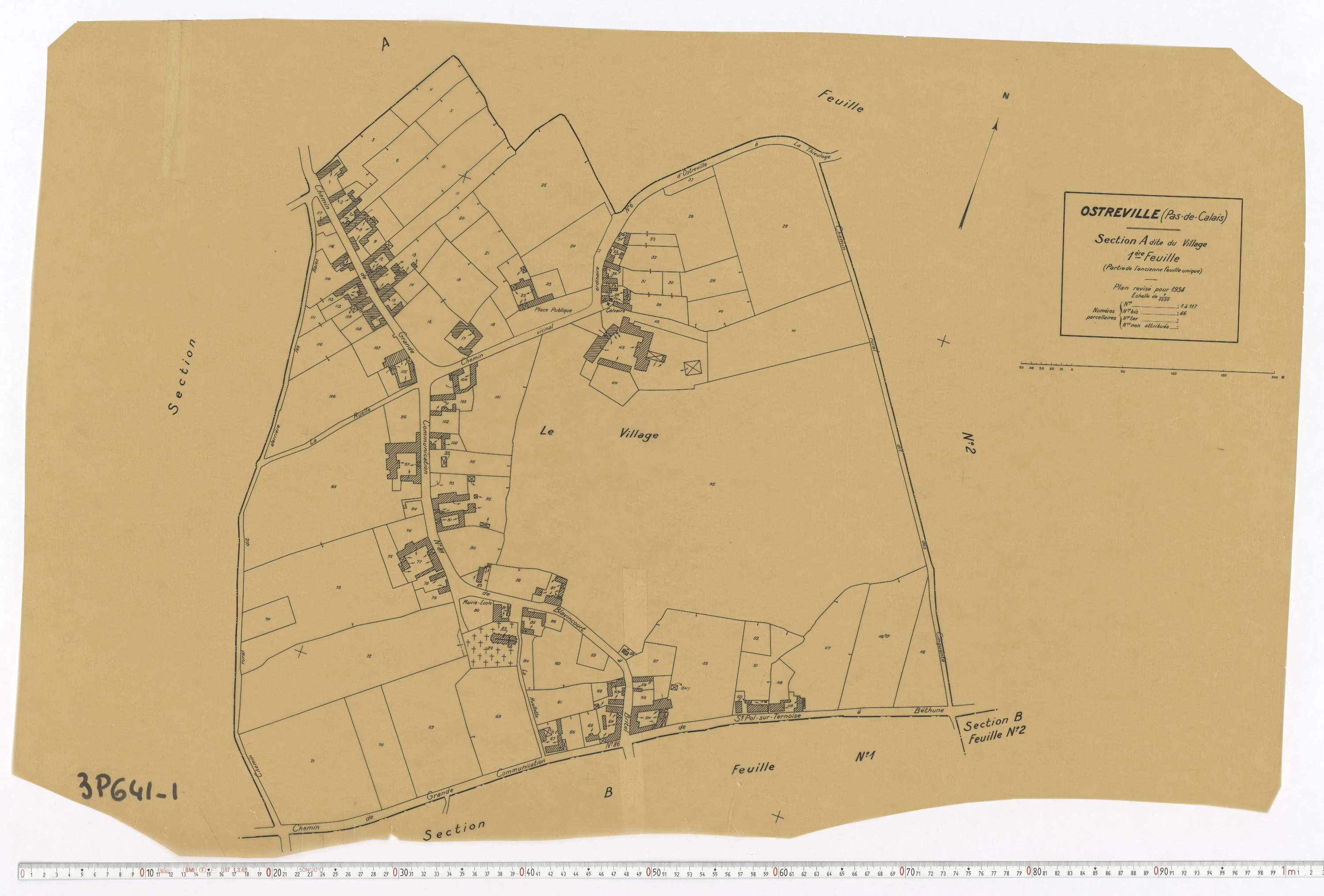 Ostreville - Section A, feuille 1.