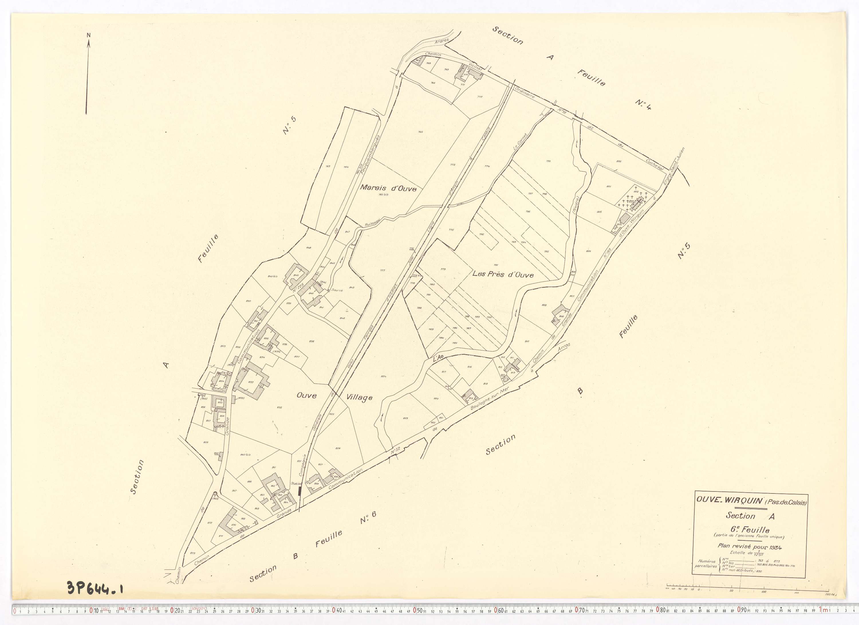 Ouve-Wirquin - Section A, feuille 6.