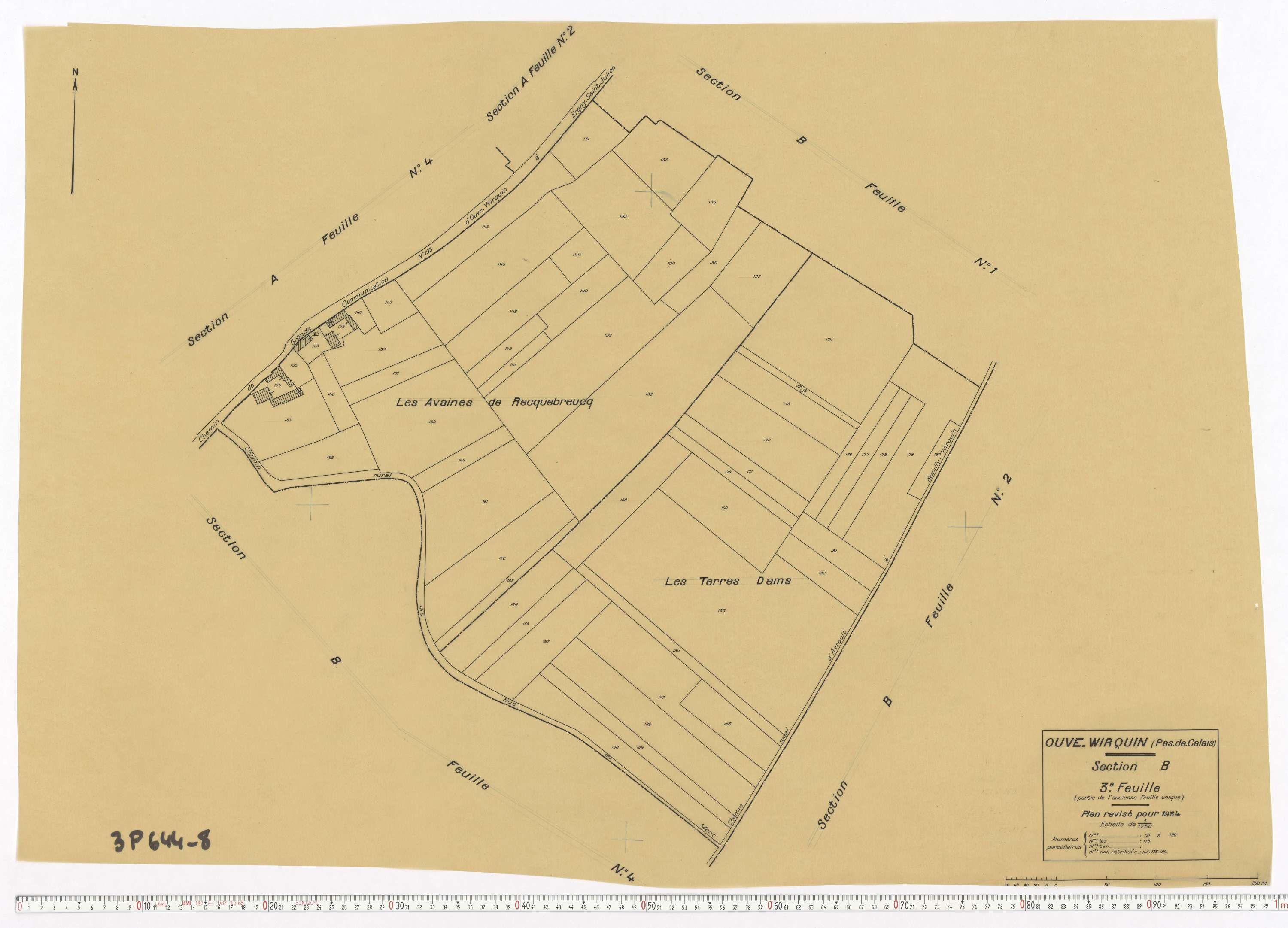 Ouve-Wirquin - Section B, feuille 3.