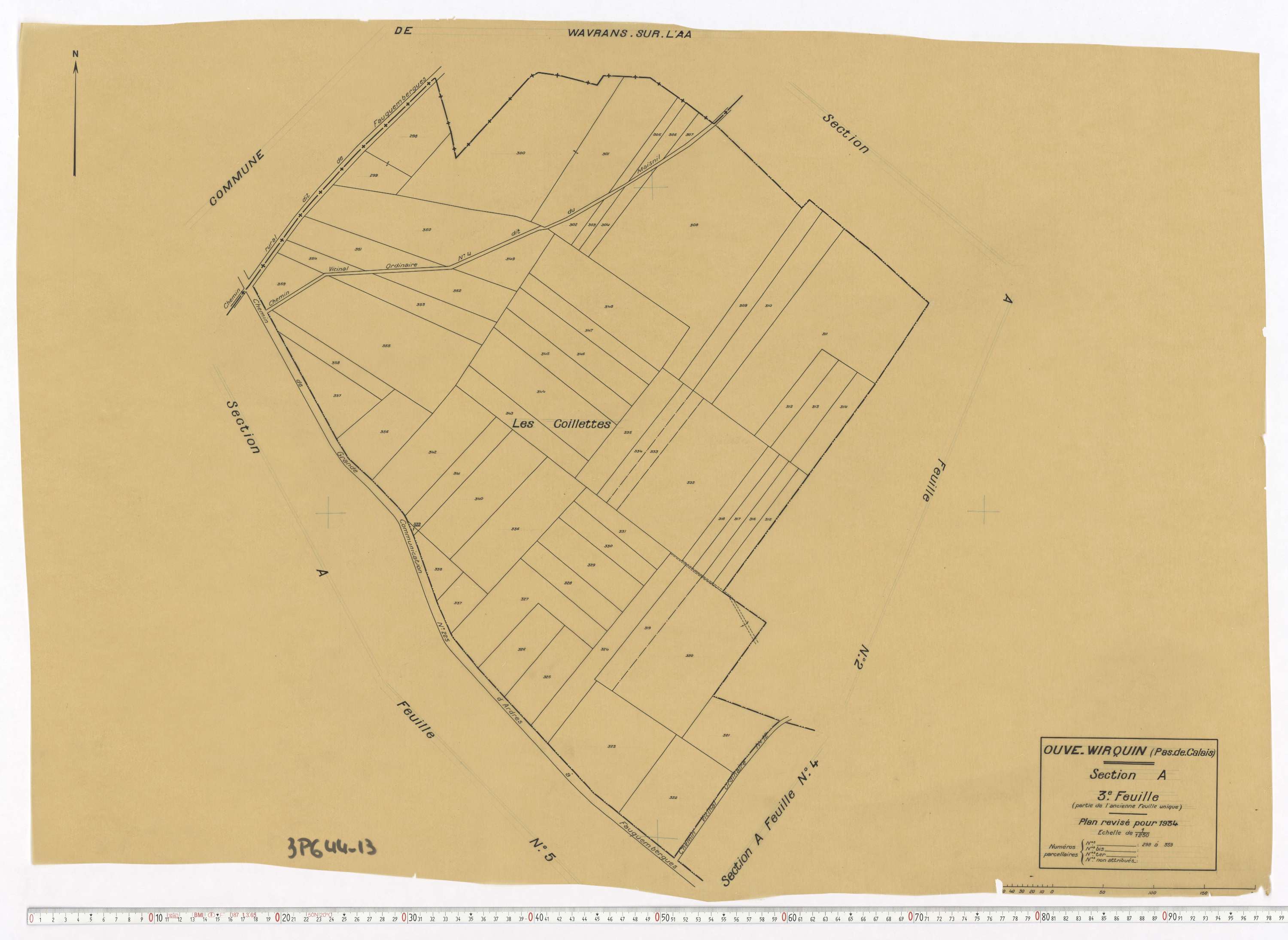 Ouve-Wirquin - Section A, feuille 3.