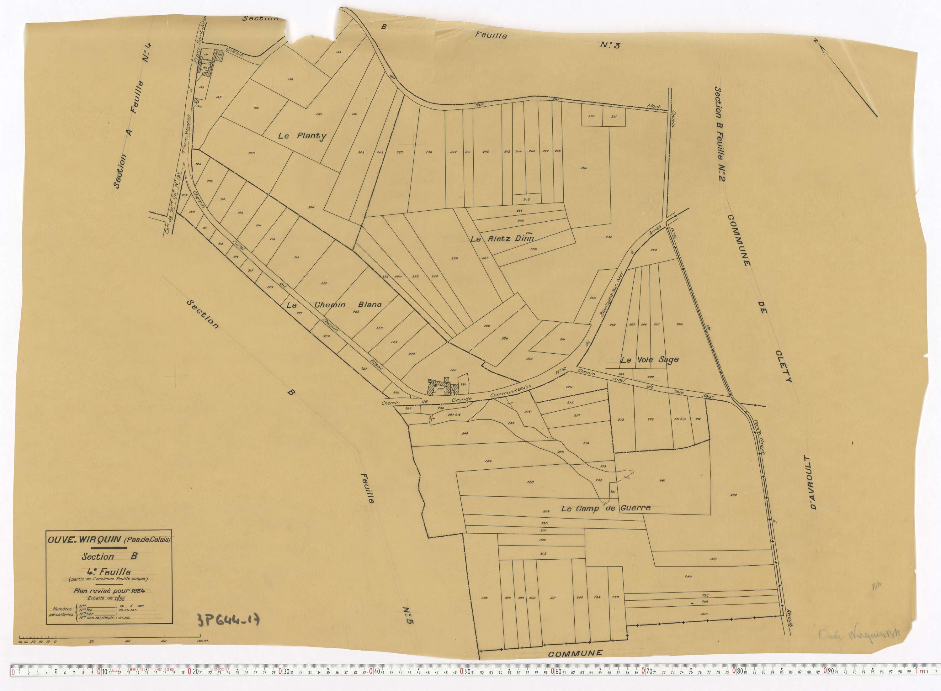 Ouve-Wirquin - Section B, feuille 4.