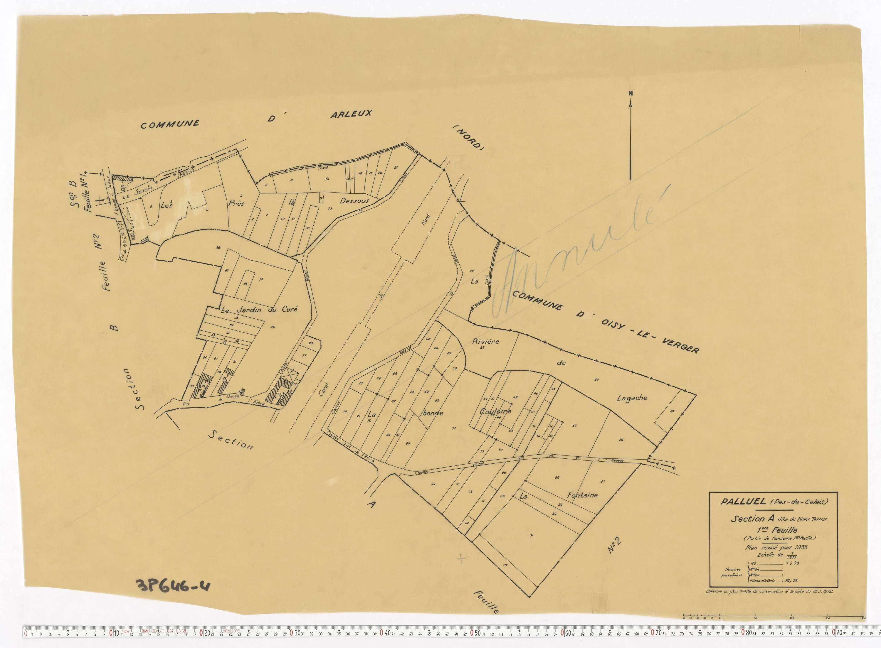 Palluel - Section A, feuille 1.